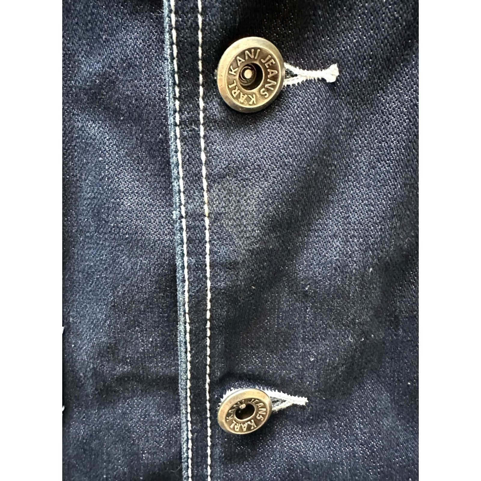 Karl Kani VINTAGE 90s Karl Kani Denim Jacket Shirt XL Jeans Button-up Long Sleeve Blue Tupac Unisex Adults Mens Womens Size US XL / EU 56 / 4 - 3 Thumbnail