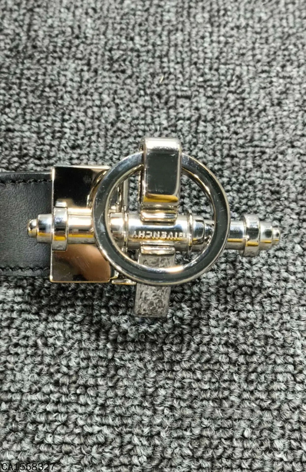 Givenchy GIVENCHY Black Belt with Silver Buckle. Size ONE SIZE - 3 Thumbnail