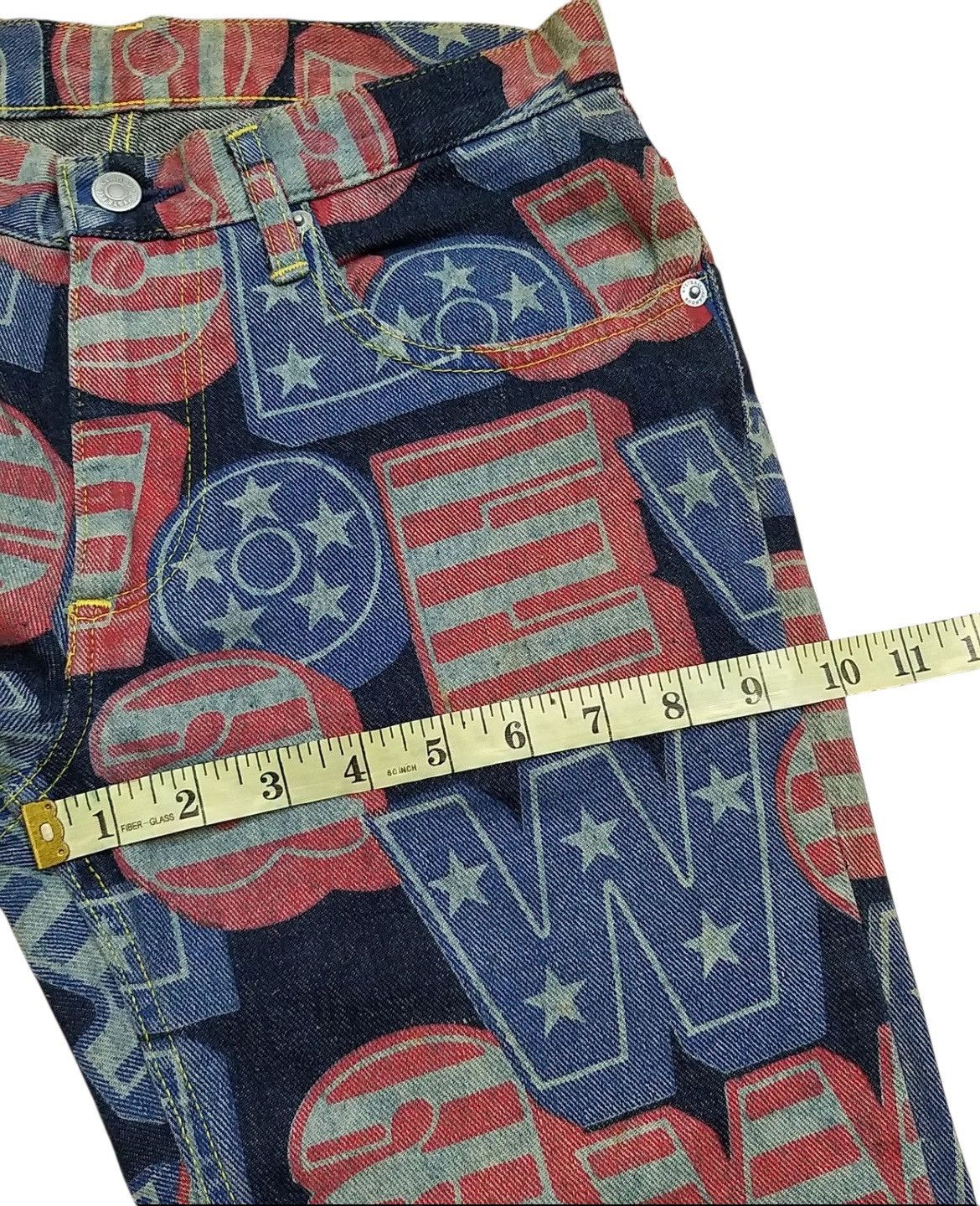 Hysteric Glamour RARE🔥VINTAGE HYSTERIC GLAMOUR KINKY ALL PRINT FLARED JEANS Size US 29 - 9 Thumbnail