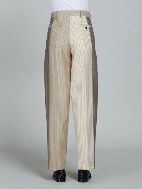 Marni o1w1db10125 Pinstriped Straight Pants in Beige/Brown Size 28" / US 6 / IT 42 - 2 Thumbnail