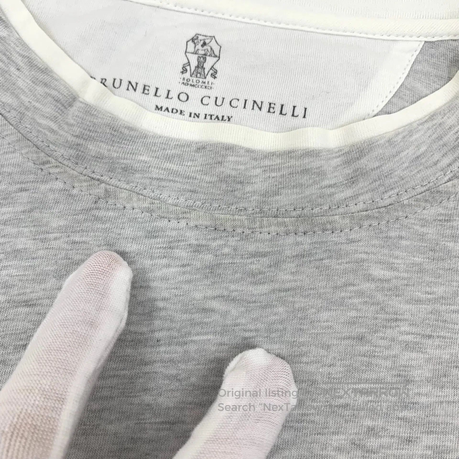 Brunello Cucinelli Brunello Cucinelli Gray Cotton Crew Neck T-shirt. Size US L / EU 52-54 / 3 - 8 Thumbnail