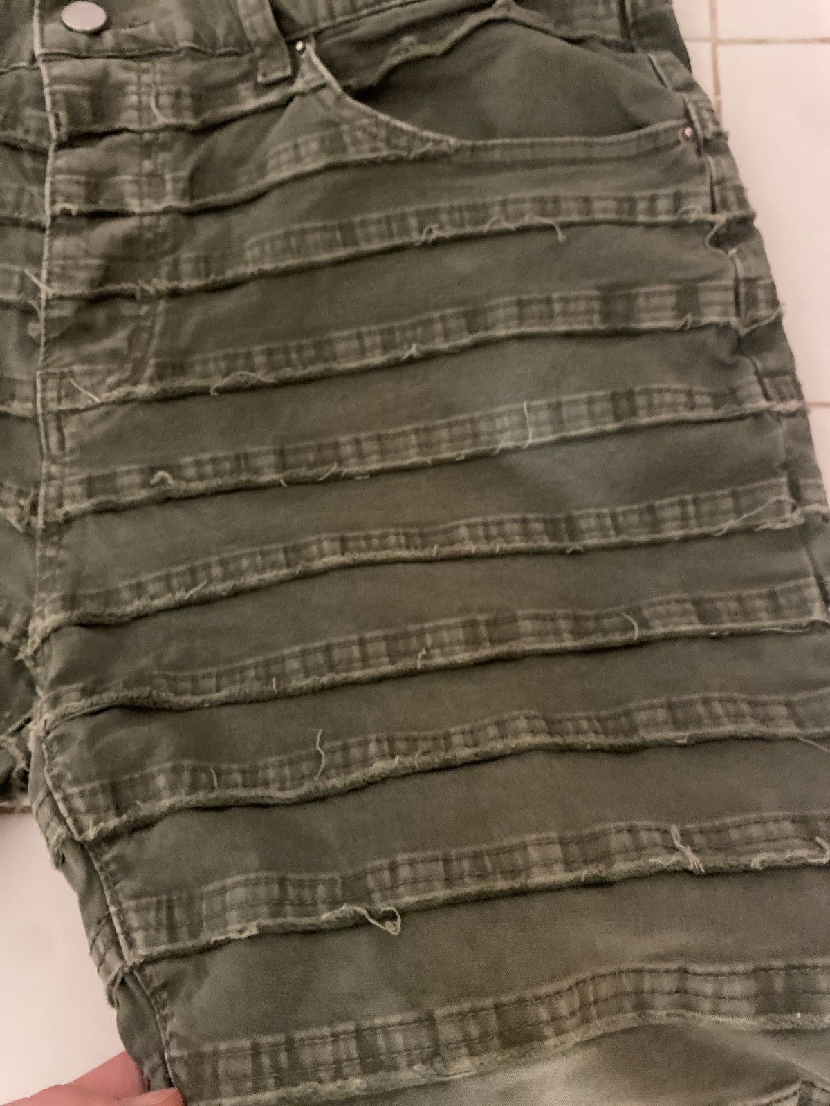 MNML × Vintage MNML Olive Frayed Designer Pants Size US 36 / EU 52 - 3 Thumbnail