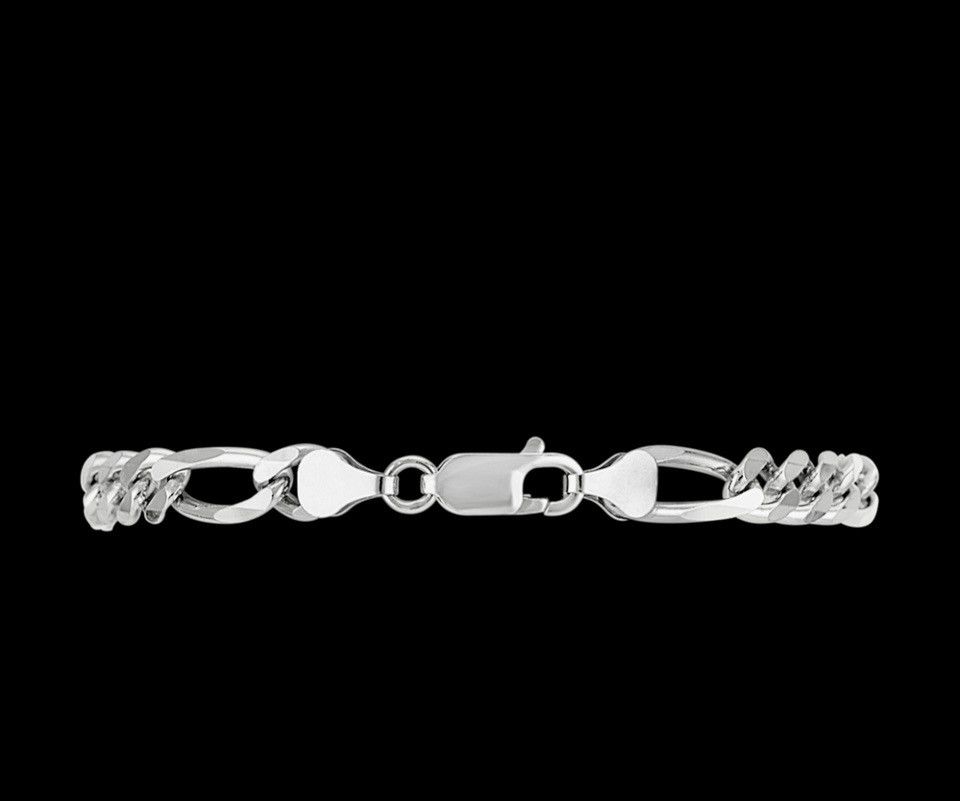 Other 8 1/2” 12G 8mm .925 Sterling Silver Figaro Bracelet Size ONE SIZE - 1 Preview