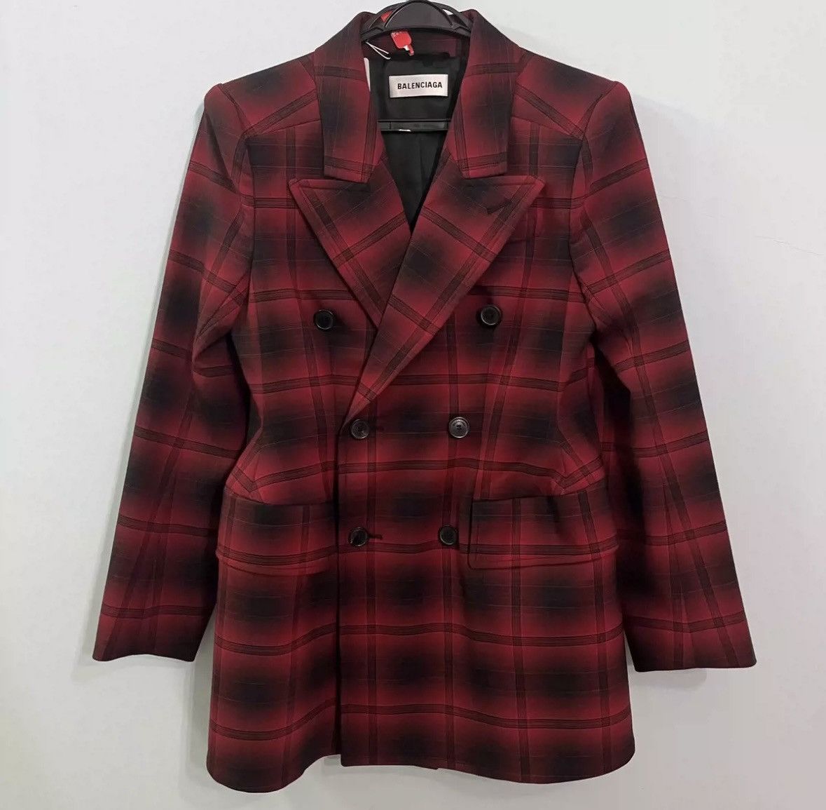 Balenciaga Balenciaga black red checked suit Size 34R - 1 Thumbnail