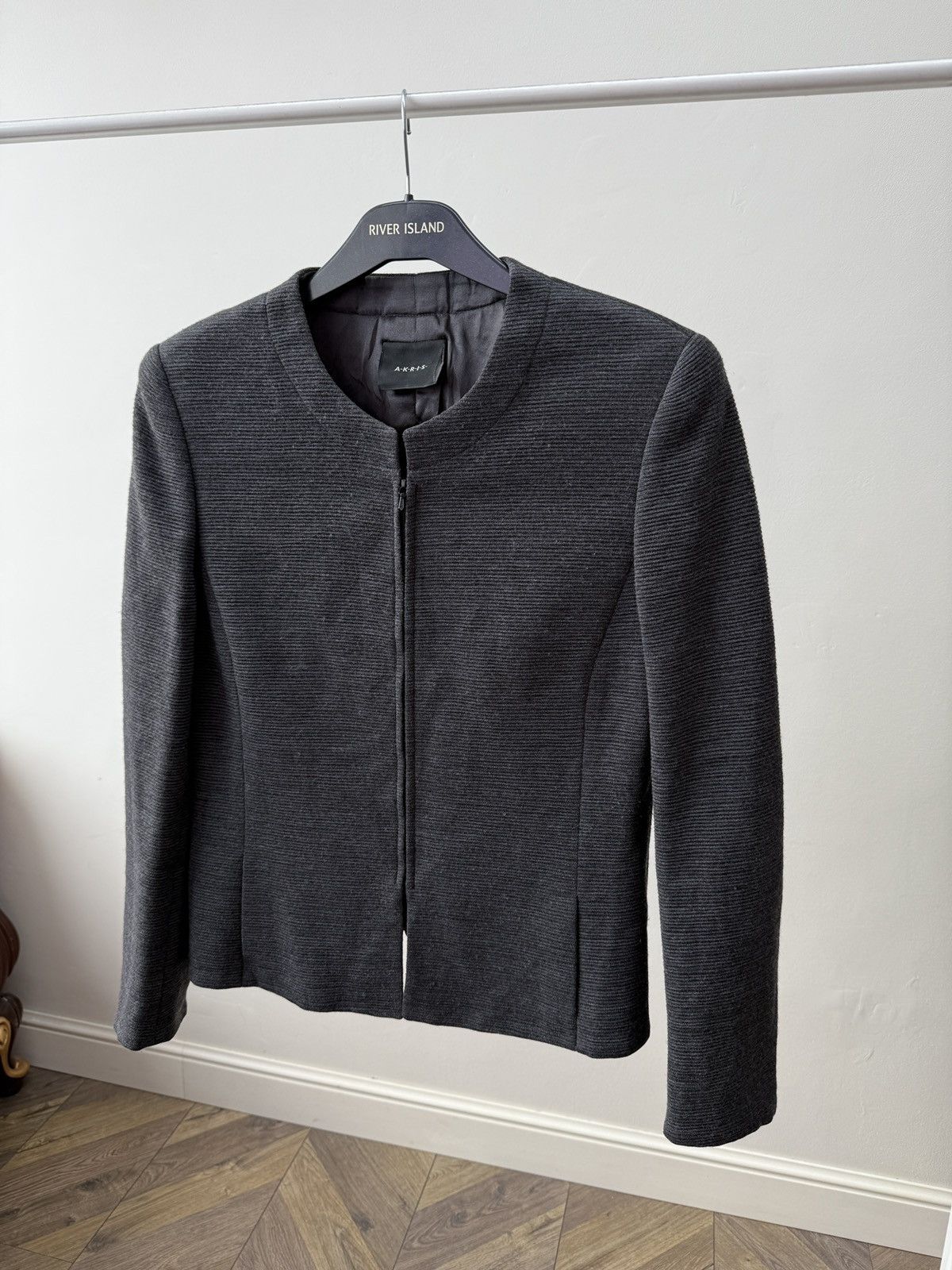 Akris Vintage Akris Grey Virgin Wool Jacket Women’s Zip Front Size M / US 6-8 / IT 42-44 - 3 Thumbnail