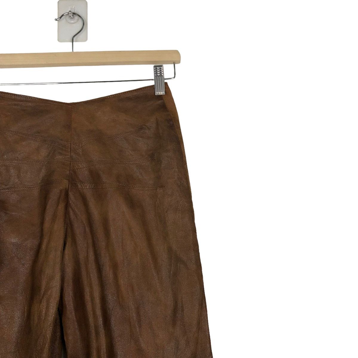 Genuine Leather 🔥VINTAGE BIKER LEATHER PANTS GARAGE ISSEY MIYAKE JAPAN Size US 26 / EU 42 - 6 Thumbnail