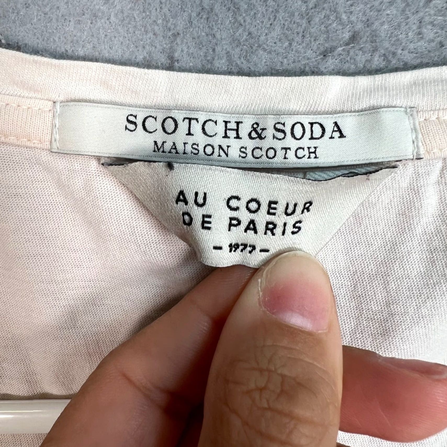 Scotch & Soda SCOTCH & SODA Girls From Paris T-Shirt Beige Adult Womens Small Petite 100% Cotton Size S / US 4 / IT 40 - 3 Thumbnail