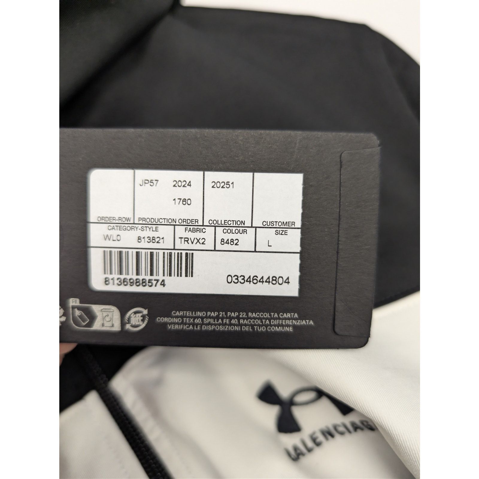 Balenciaga × Under Armour o1rshd1 Sporty Fleece Zip up Sweatshirt Hoodie Black/White Size US L / EU 52-54 / 3 - 22 Thumbnail