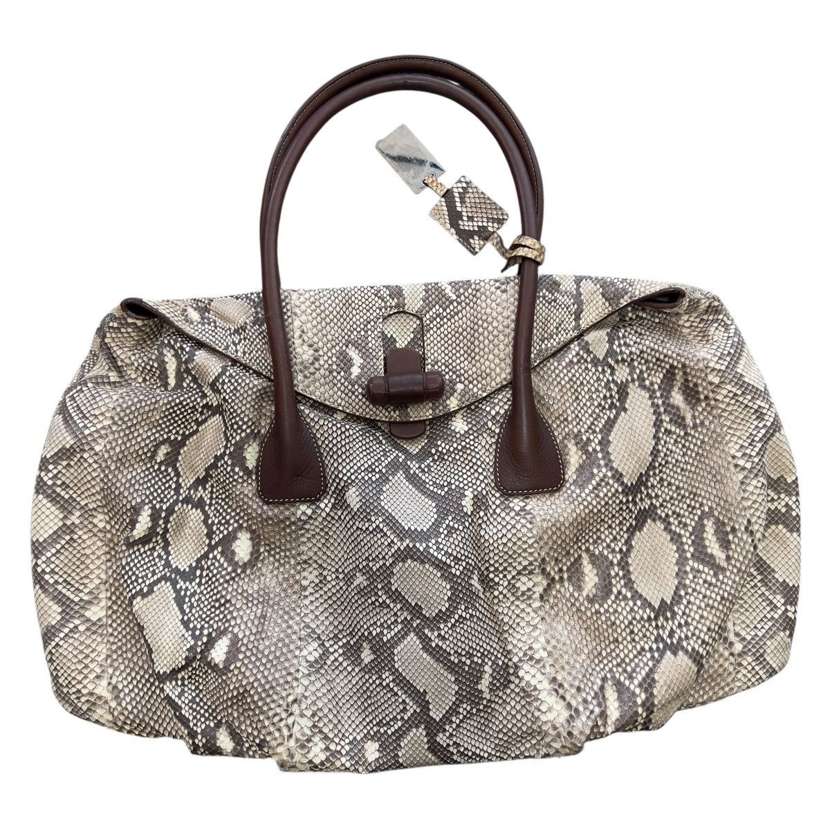 Jil Sander JIL SANDER Real Python Leather Mini Boston Bag “PITONE FOLD” Size ONE SIZE - 1 Thumbnail