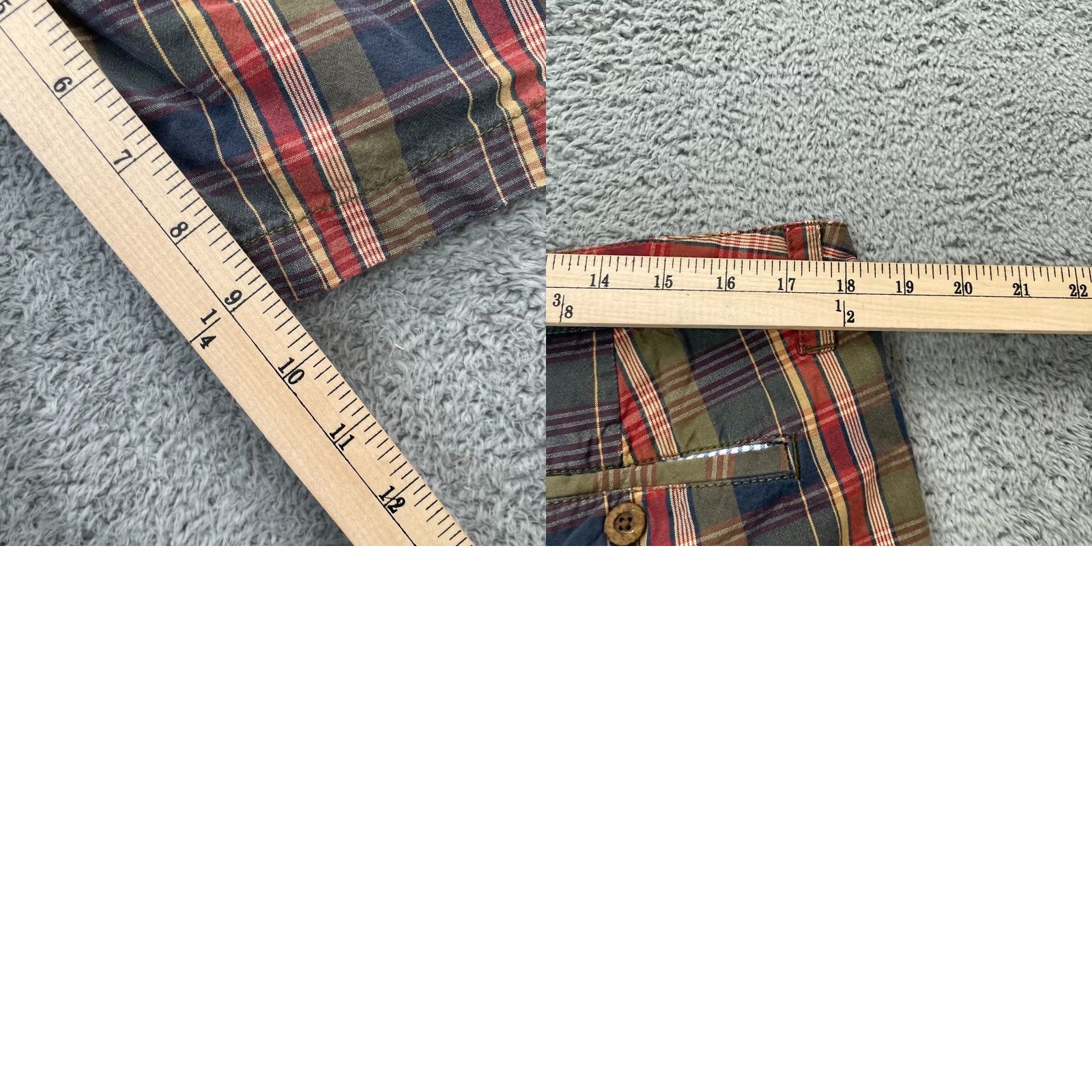 Vintage The New Ivy Brand Men 38 Blue Green Plaid Chino Shorts Golf y2k Size US 37 - 8 Thumbnail