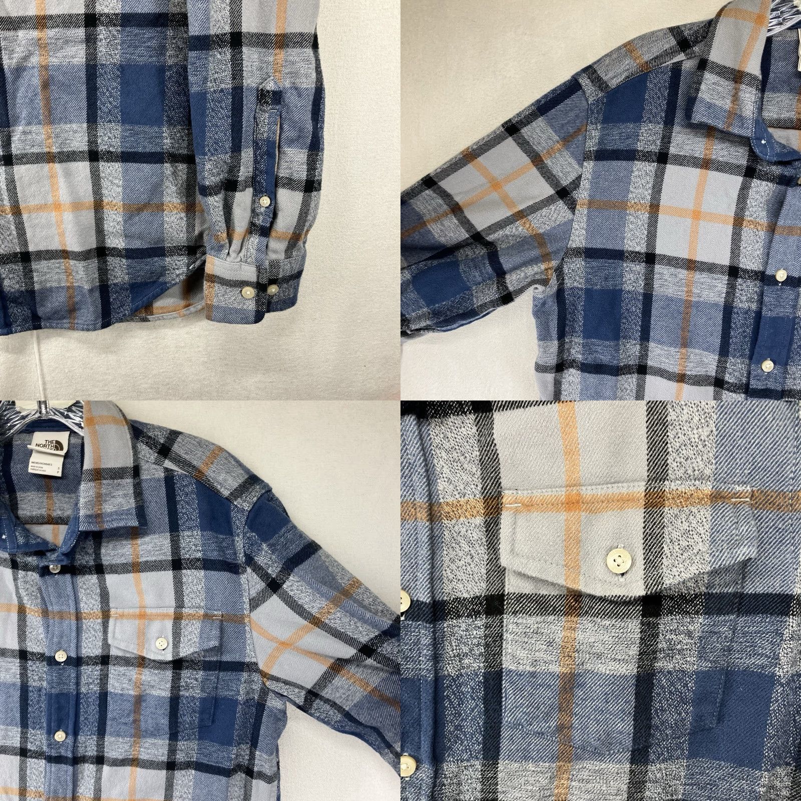 The North Face The North Face Men's Shirt Small Thick Knit Flannel Plaid Blues Grays All Cotton Size US S / EU 44-46 / 1 - 8 Thumbnail