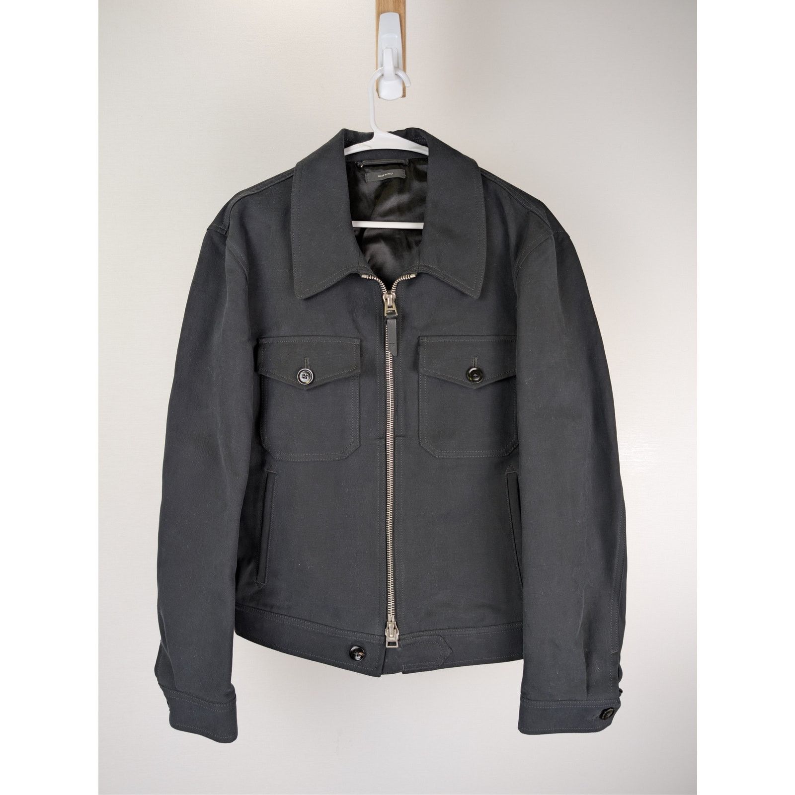 Tom Ford o1rshd1 CC20 Cotton Twill Trucker Jacket in Black Size US M / EU 48-50 / 2 - 2 Thumbnail