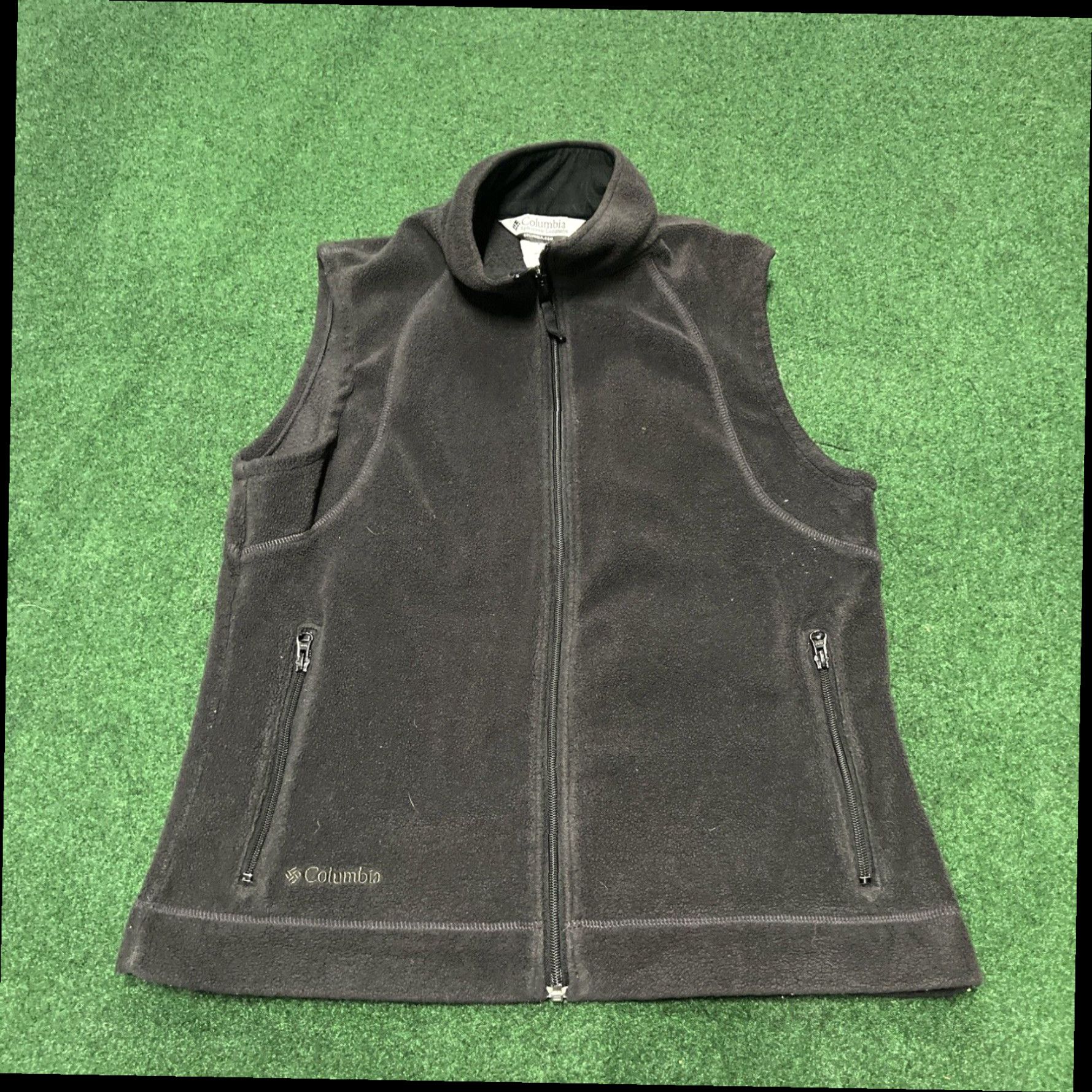 Logo 7 Columbia Vest Womens Large Black Zip Sleeveless Pockets Zip Up Logo Size L / US 10 / IT 46 - 1 Thumbnail
