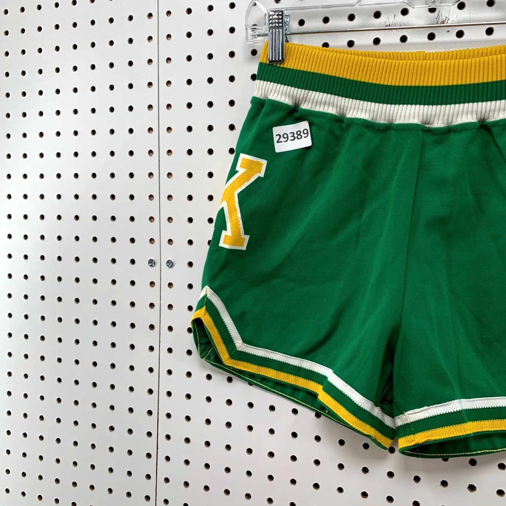Champion VINTAGE Champion Shorts Womens Juniors Size 12 Fits 24X4 Green Yellow 80s 70s Size 34" / US 12 / IT 48 - 4 Thumbnail