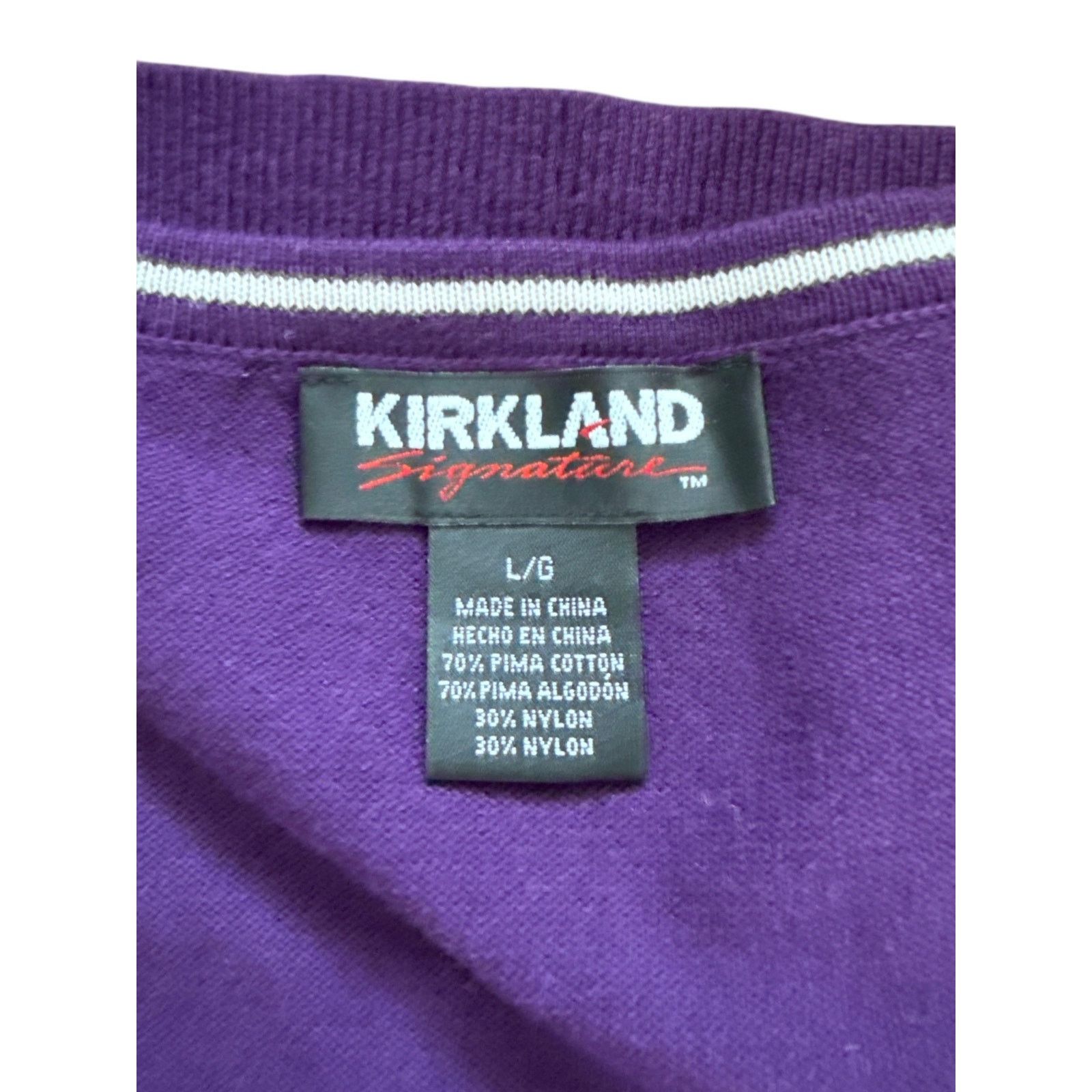 Kirkland Signature Kirkland Womens Signature Long Sleeve V-Neck Sweater Purple Size L / US 10 / IT 46 - 3 Thumbnail
