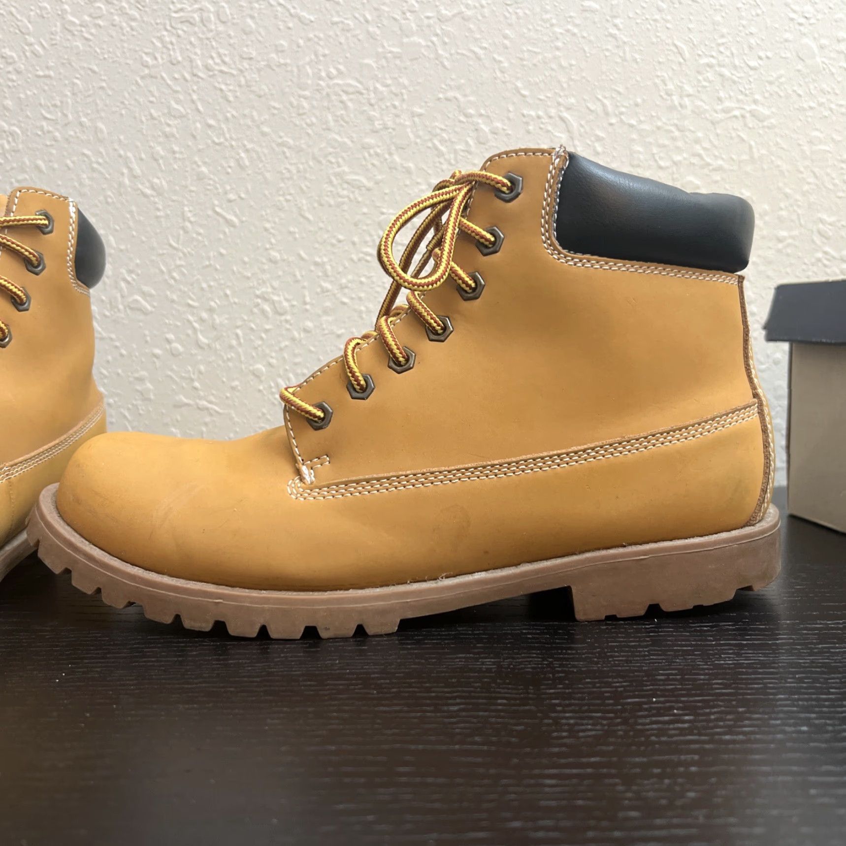 Vintage VINTAGE? Wait item not vintage. So: Men’s Wheat St. John’s Bay Leather Upper Boots Size 11M Boots Mens Wheat Leather Upper Box Included Size US 11 / EU 44 - 5 Thumbnail