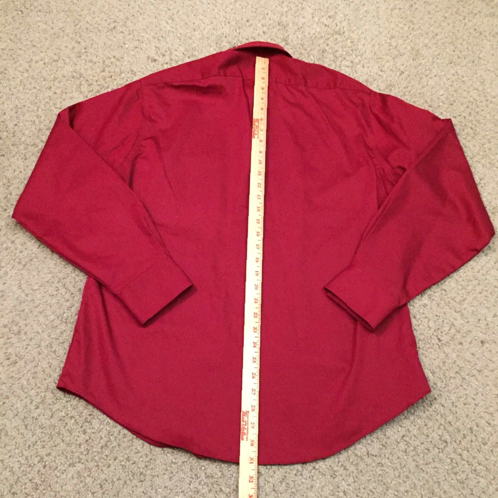 Van Heusen Van Heusen Shirt Mens 16.5 Red Lux Sateen Long Sleeve Fitted Button Up Size US XL / EU 56 / 4 - 6 Thumbnail