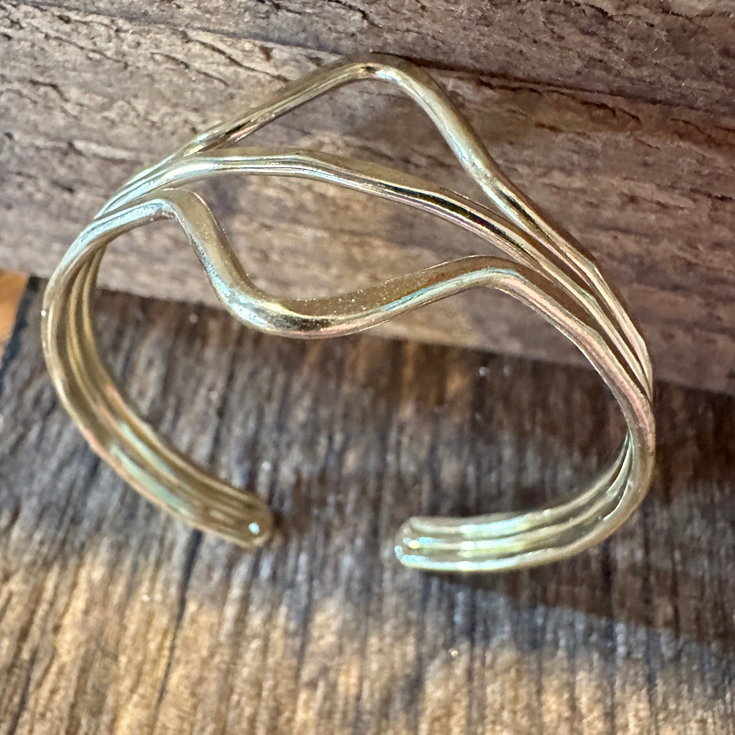 Other Handcrafted Boho Gold Plated Adjustable Cuff Bracelet - Two Size ONE SIZE - 6 Thumbnail