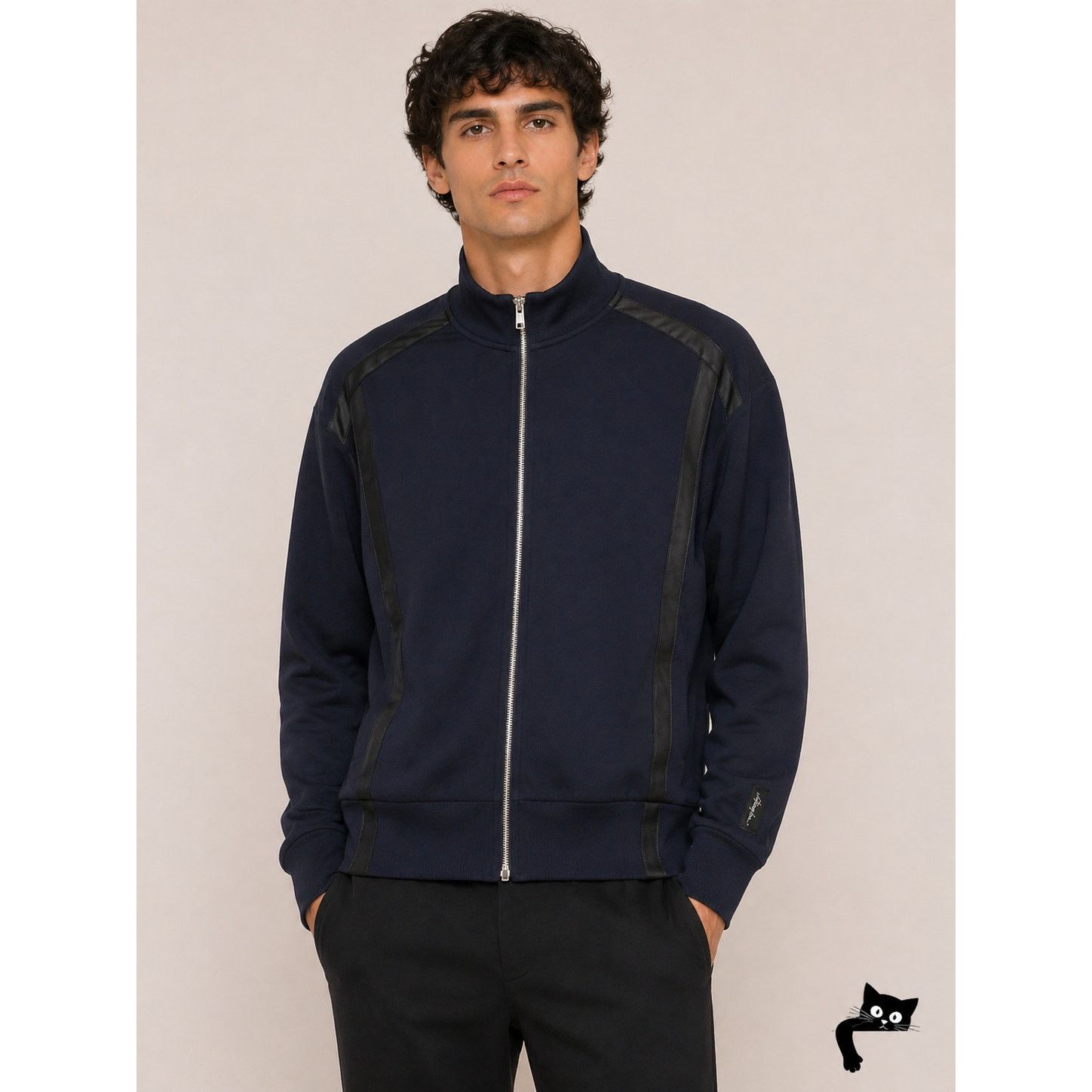 3.1 Phillip Lim 3.1 Phillip Lim Navy Track Jacket Zip Black Stripe Piping M Size US M / EU 48-50 / 2 - 3 Thumbnail