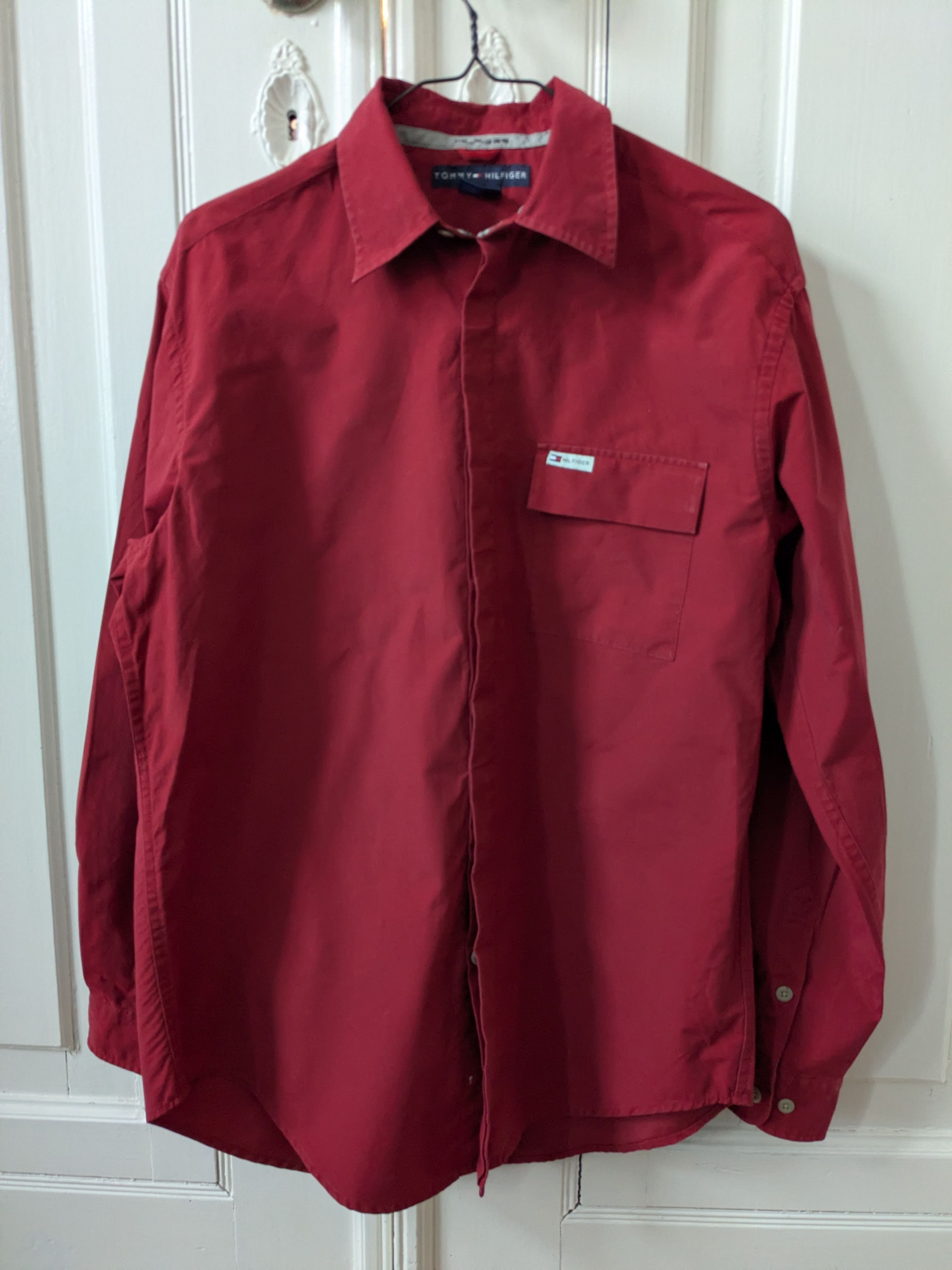 Tommy Hilfiger Tommy Hilfiger Burgundy Shirt Vintage M Size US M / EU 48-50 / 2 - 3 Thumbnail