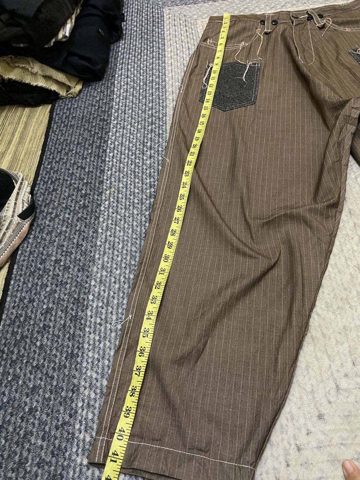 Japanese Brand Frank U Pencil Stripe Messy Raw Seam Stitches Balloon Pant Size US 32 / EU 48 - 17 Thumbnail