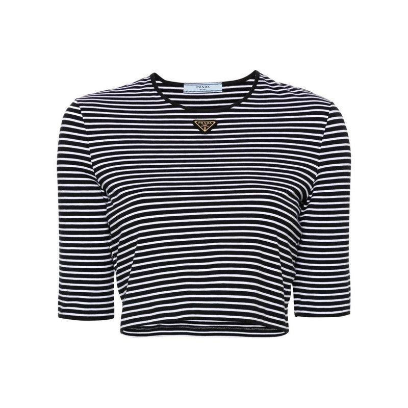 Prada Prada Striped Short Sleeve Casual Top-2506 Size US S / EU 44-46 / 1 - 1 Thumbnail