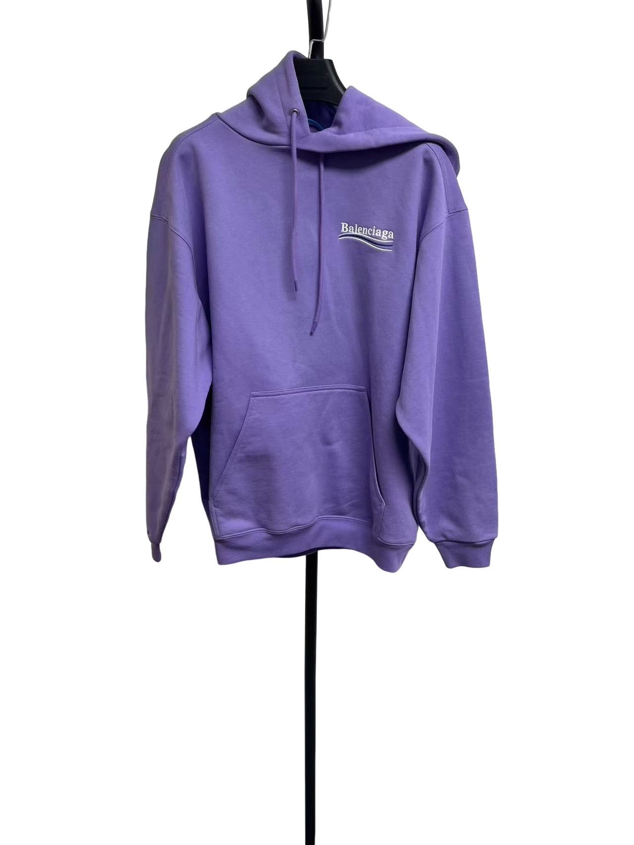 Balenciaga Balenciaga Logo Embroidered Purple Hoodie XS Size XS / US 0-2 / IT 36-38 - 1 Thumbnail