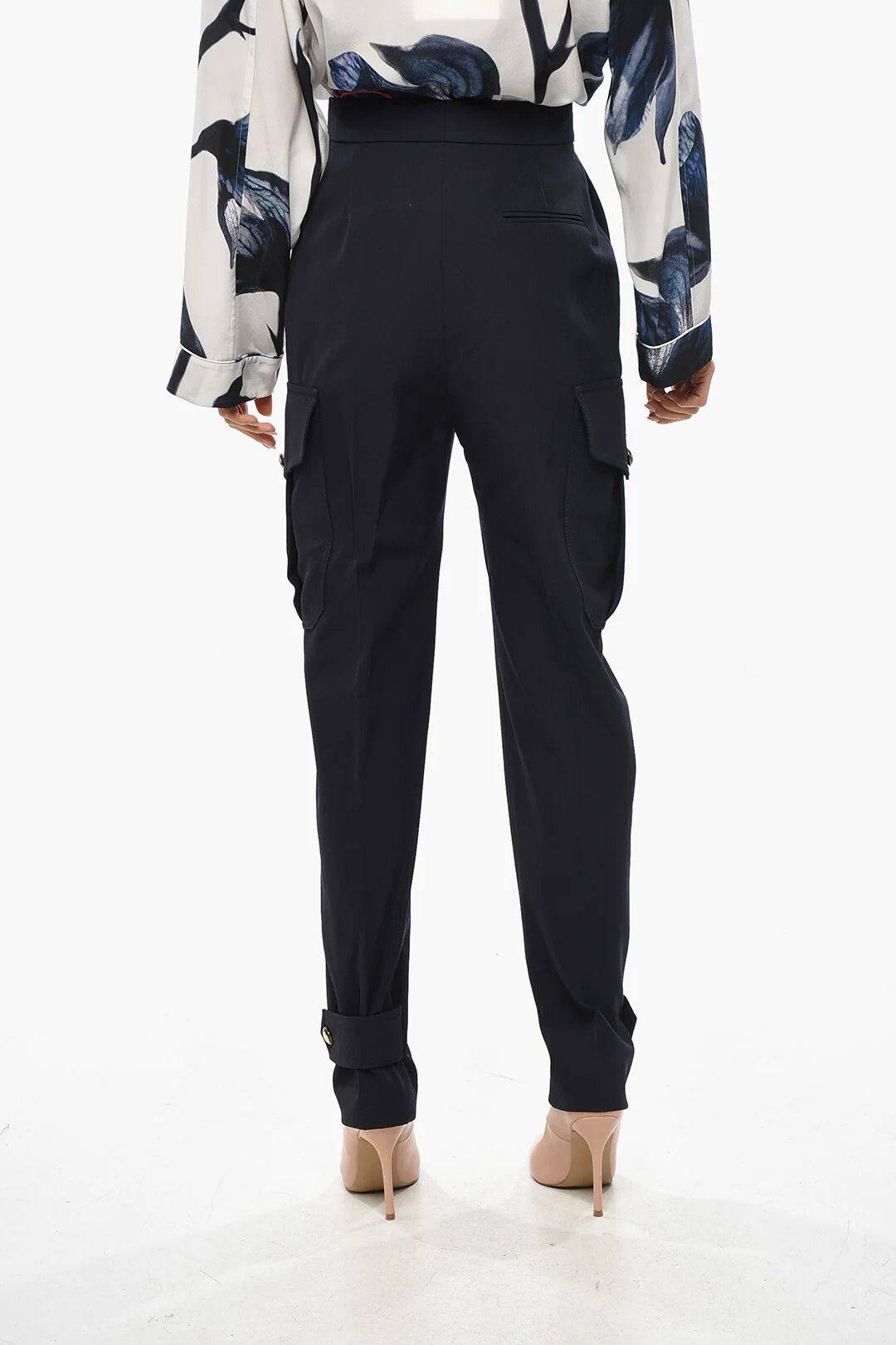 Alexander McQueen og1mm0426 Wool-Blend Cargo Pant in Blue Size 27" / US 4 / IT 40 - 3 Thumbnail