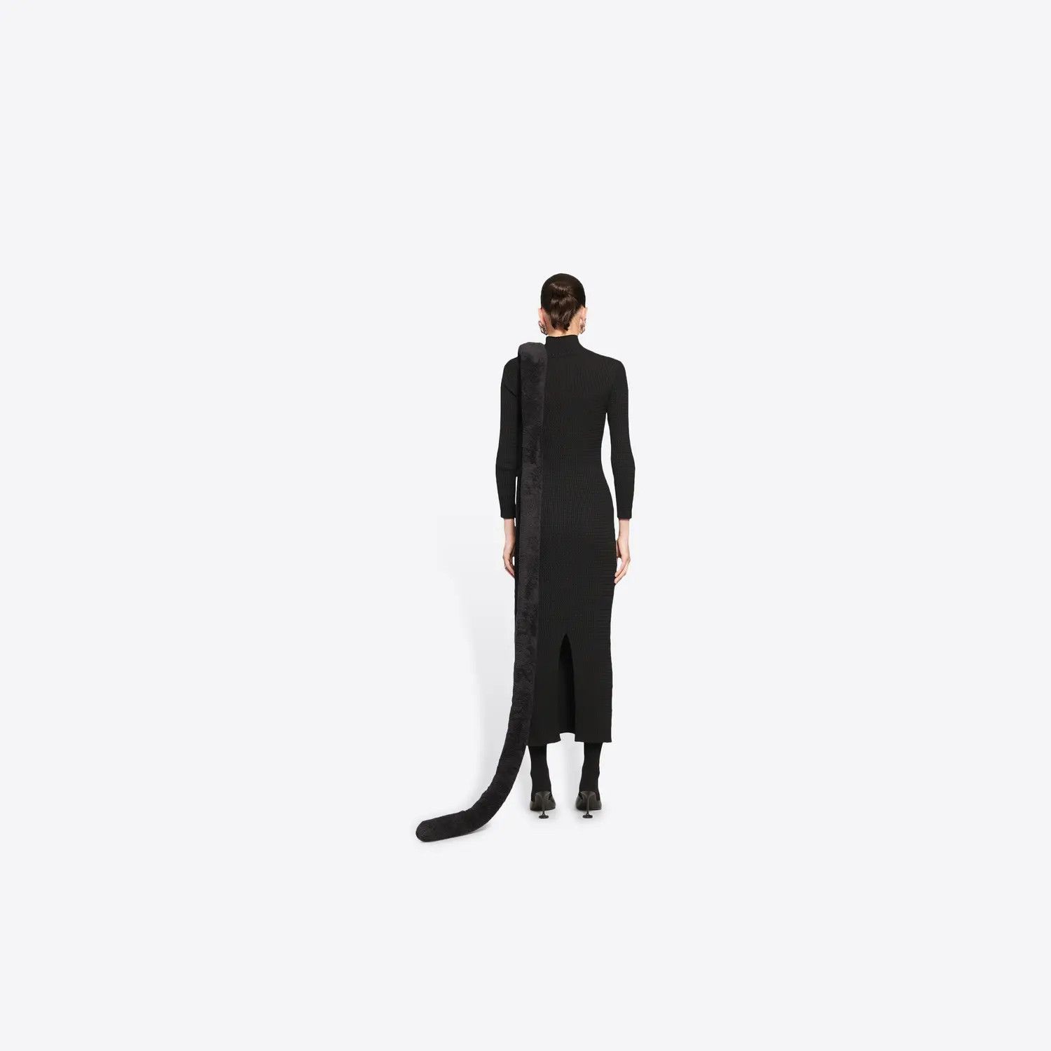 Balenciaga o1mt1gz0325 Fitted Dress in Black Size S / US 4 / IT 40 - 5 Thumbnail