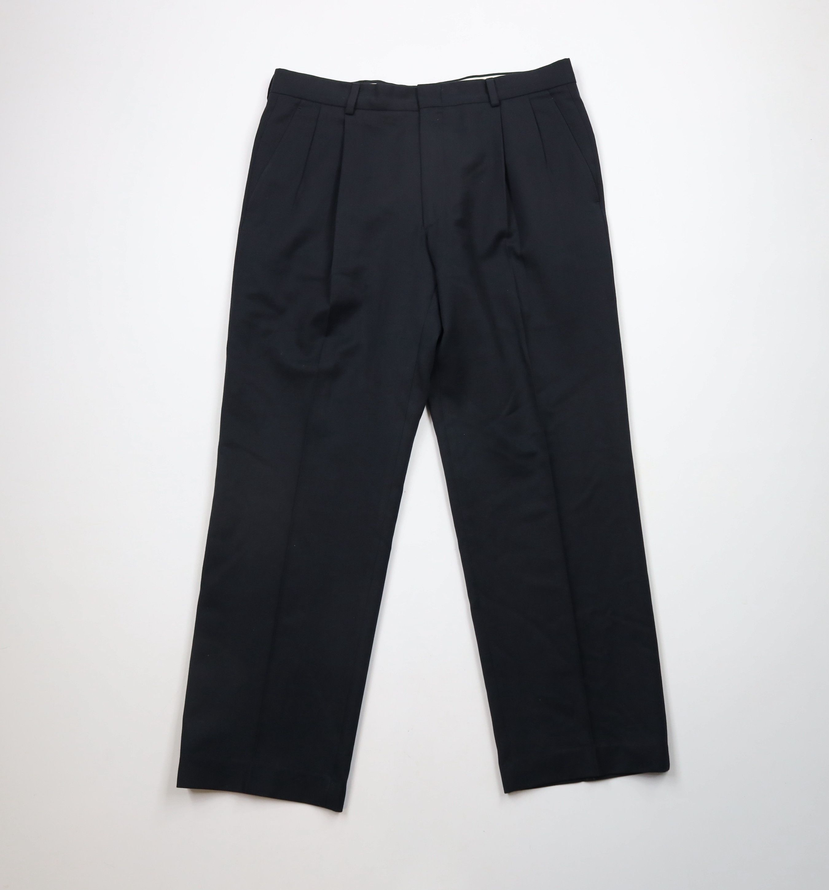 Vintage Vintage 90s Streetwear Pleated Chino Pants Trousers Black Size US 34 / EU 50 - 1 Thumbnail