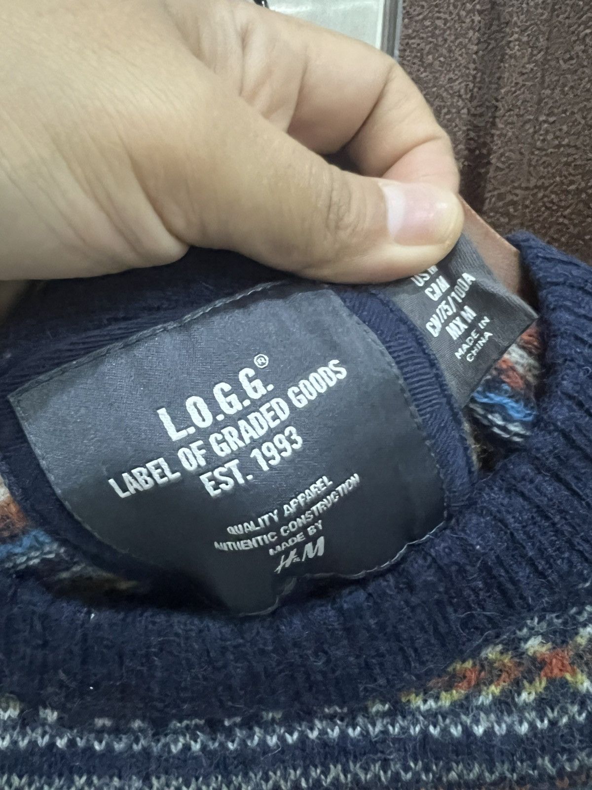 L.O.G.G. L.O.G.G HM Geometric Nordic Western Pullover Sweater Jumper Size US M / EU 48-50 / 2 - 8 Thumbnail