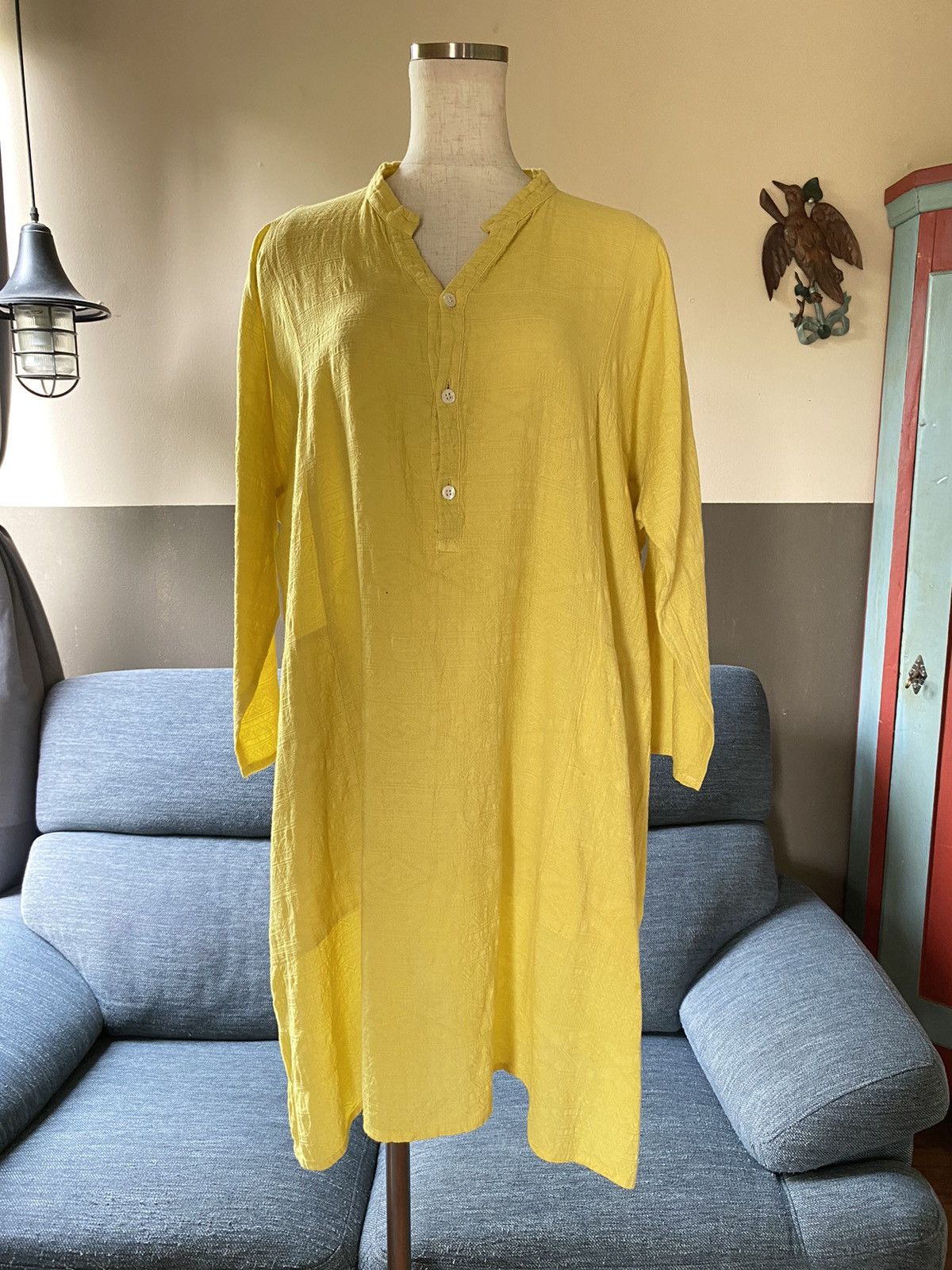 Issey Miyake Plantation Yellow Dress Size M / US 6-8 / IT 42-44 - 10 Thumbnail