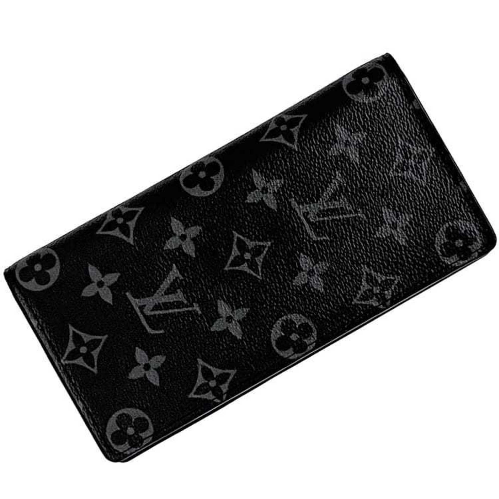 Louis Vuitton Louis Vuitton Bi-fold Long Wallet Portefeuille Brazza f-22778 Black Grey Monogram Eclipse M61697 Canvas IC Tag Reactive LOUIS VUITTON Folding Vertical Men's Size ONE SIZE - 1 Thumbnail