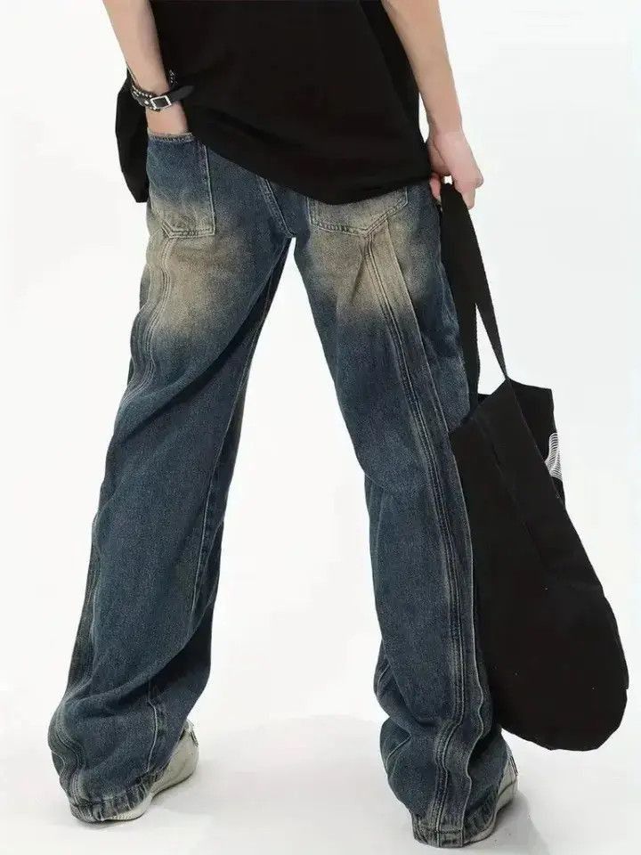 Japanese Brand Striped Baggy Denim Jeans / Grunge y2k Size US 32 / EU 48 - 5 Thumbnail
