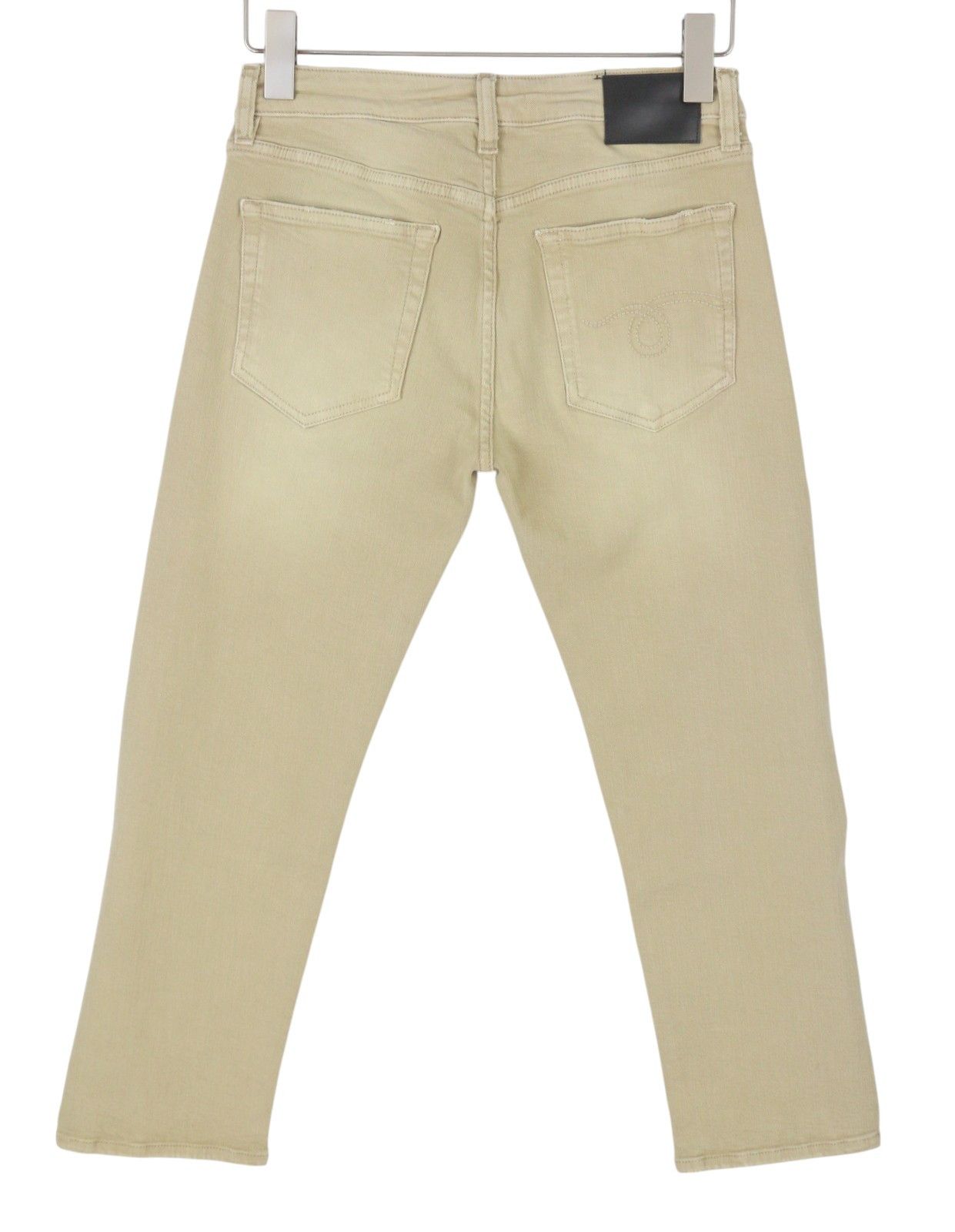 R13 BOY STRAIGHT 27 Khaki Stretch Cropped Jeans 89843 Size 27" / US 4 / IT 40 - 4 Thumbnail