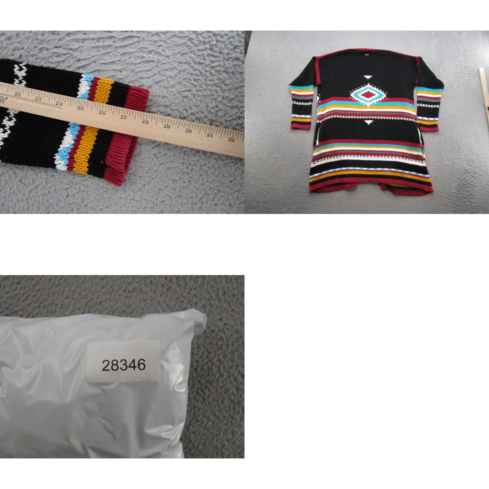 Billabong Billabong Aztec Open Front Cardigan Sweater Multicolor Women's Size L/XL (M/L) Open Front Size L / US 10 / IT 46 - 8 Thumbnail
