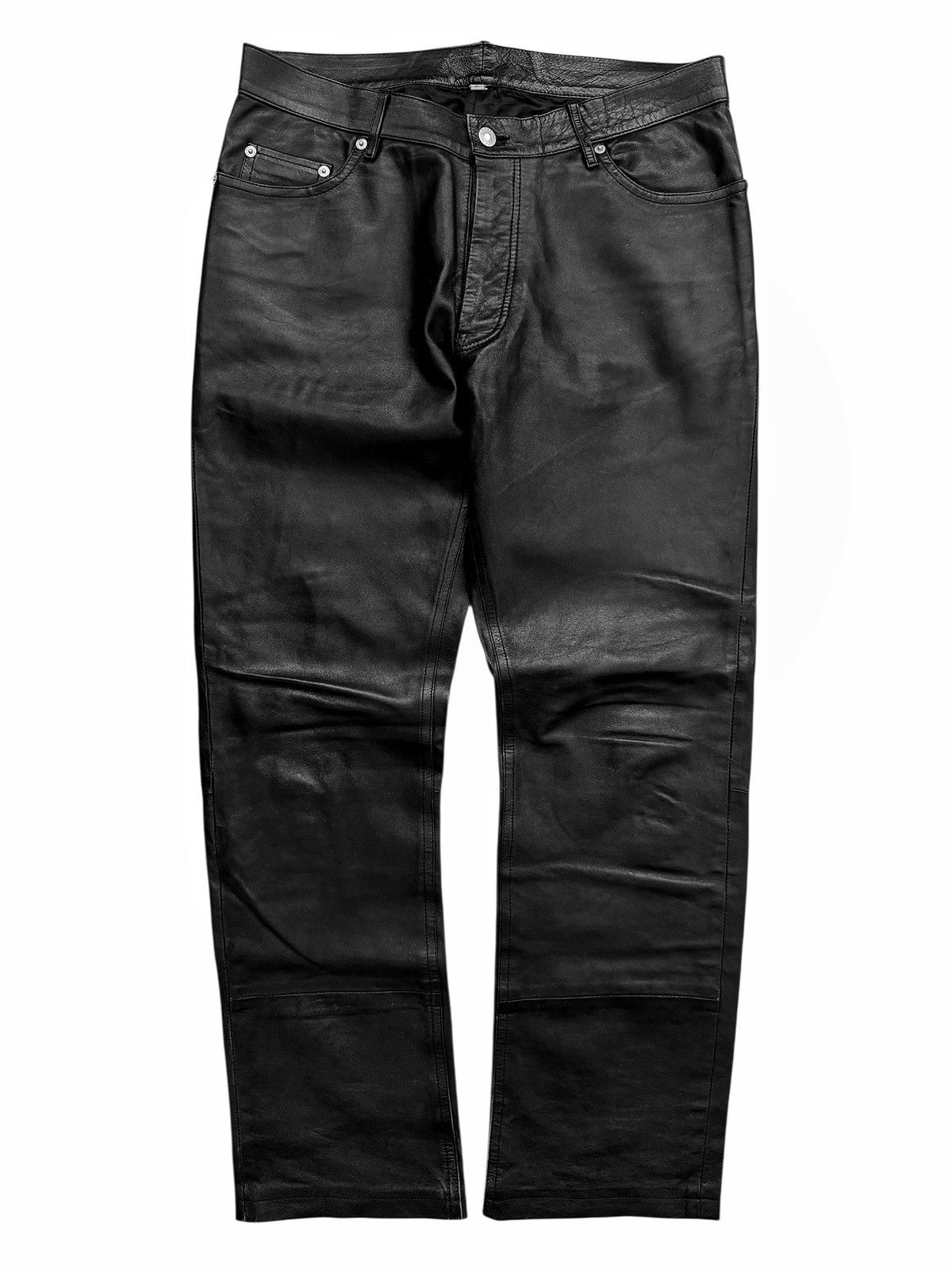 Helmut Lang 1998 Leather Classic Cut Pants Size US 32 / EU 48 - 1 Thumbnail