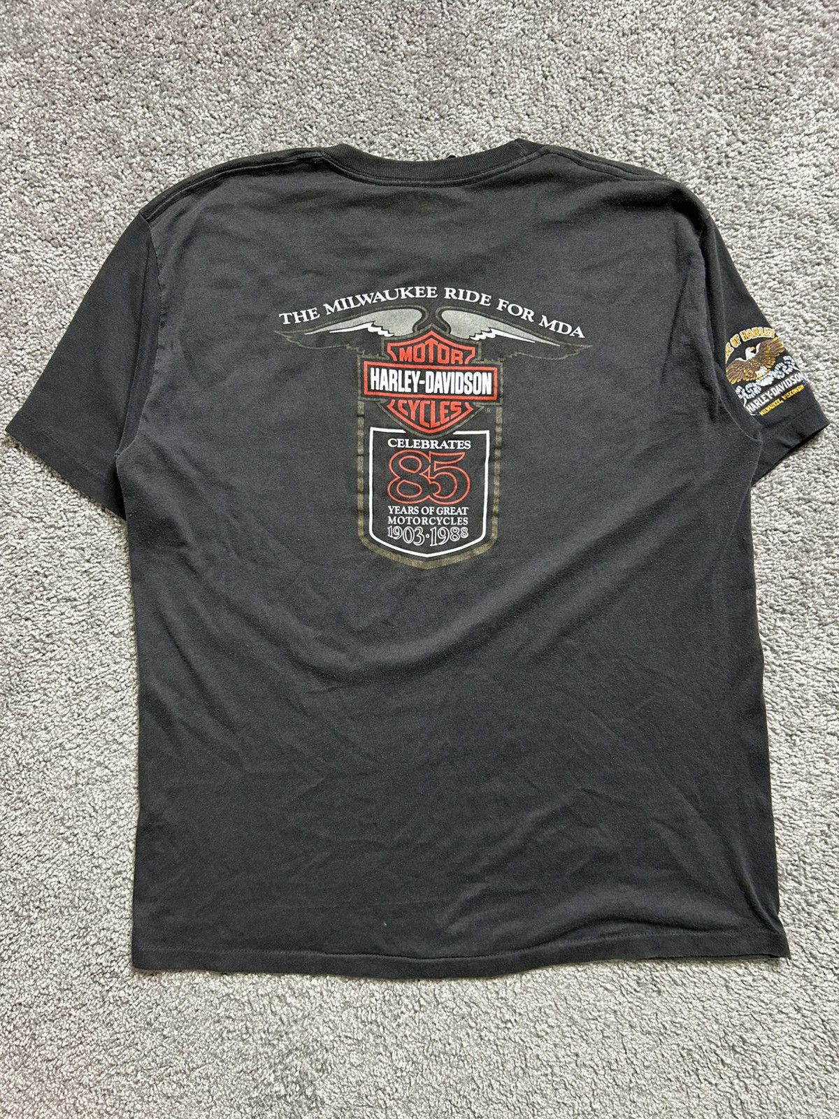 Vintage Vintage 80s Harley Milwaukee Ride Tee Made in USA Single Size US XXL / EU 58 / 5 - 7 Thumbnail