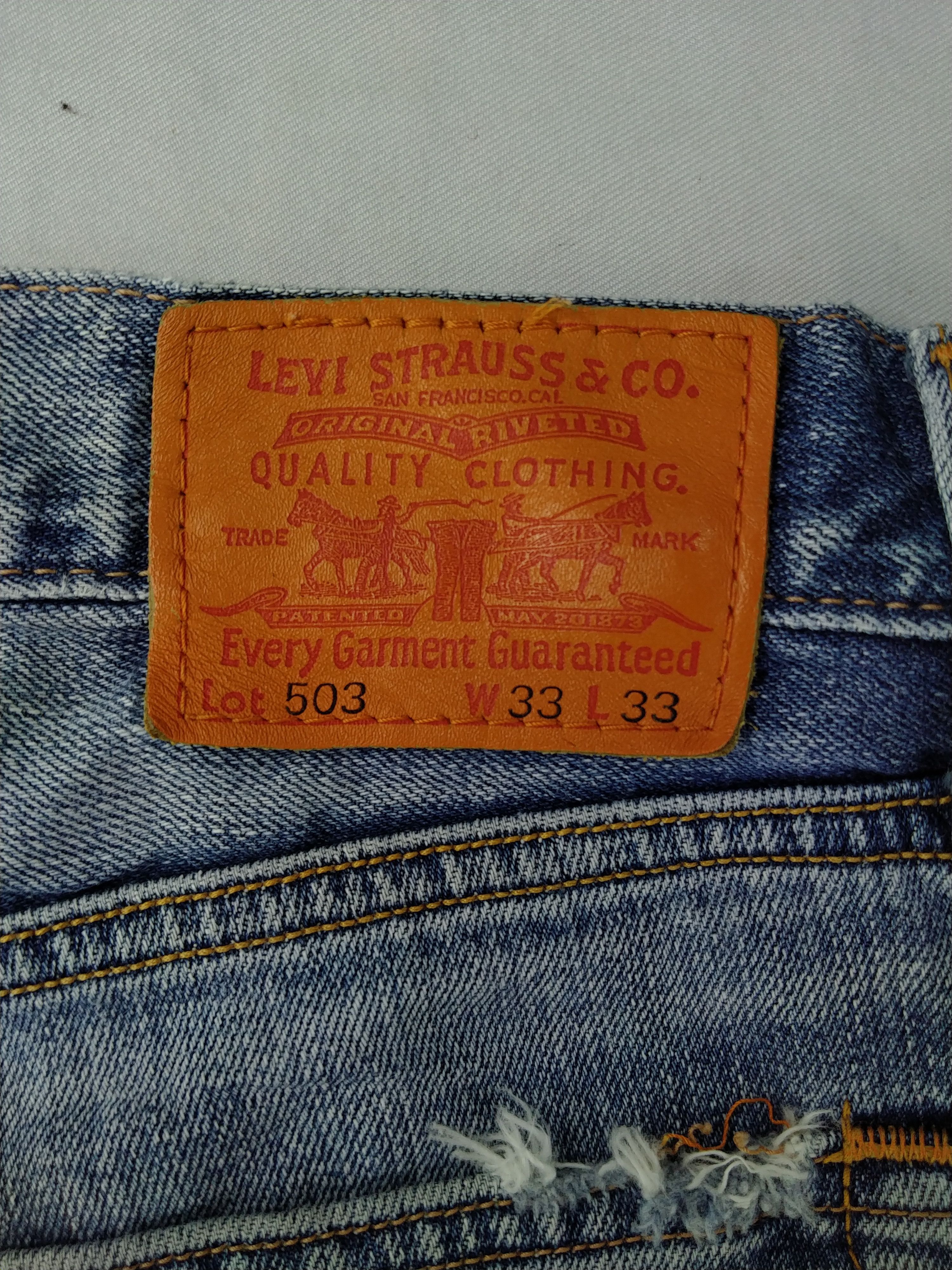 Levi's Classic Levi's 503 Distressed Ripped Denim 34 x 29.5 -JN085 Size US 34 / EU 50 - 12 Thumbnail