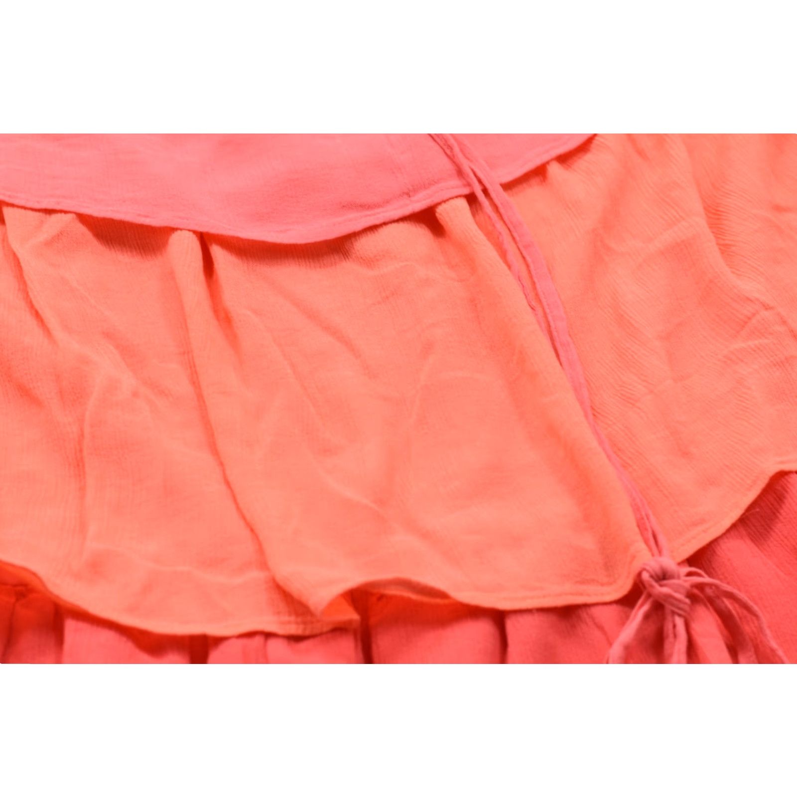 Loft LOFT Skirt Women's Mini Ruffle Tiered Coral Orange Rayon Lined Casual M Size 32" / US 10 / IT 46 - 7 Thumbnail