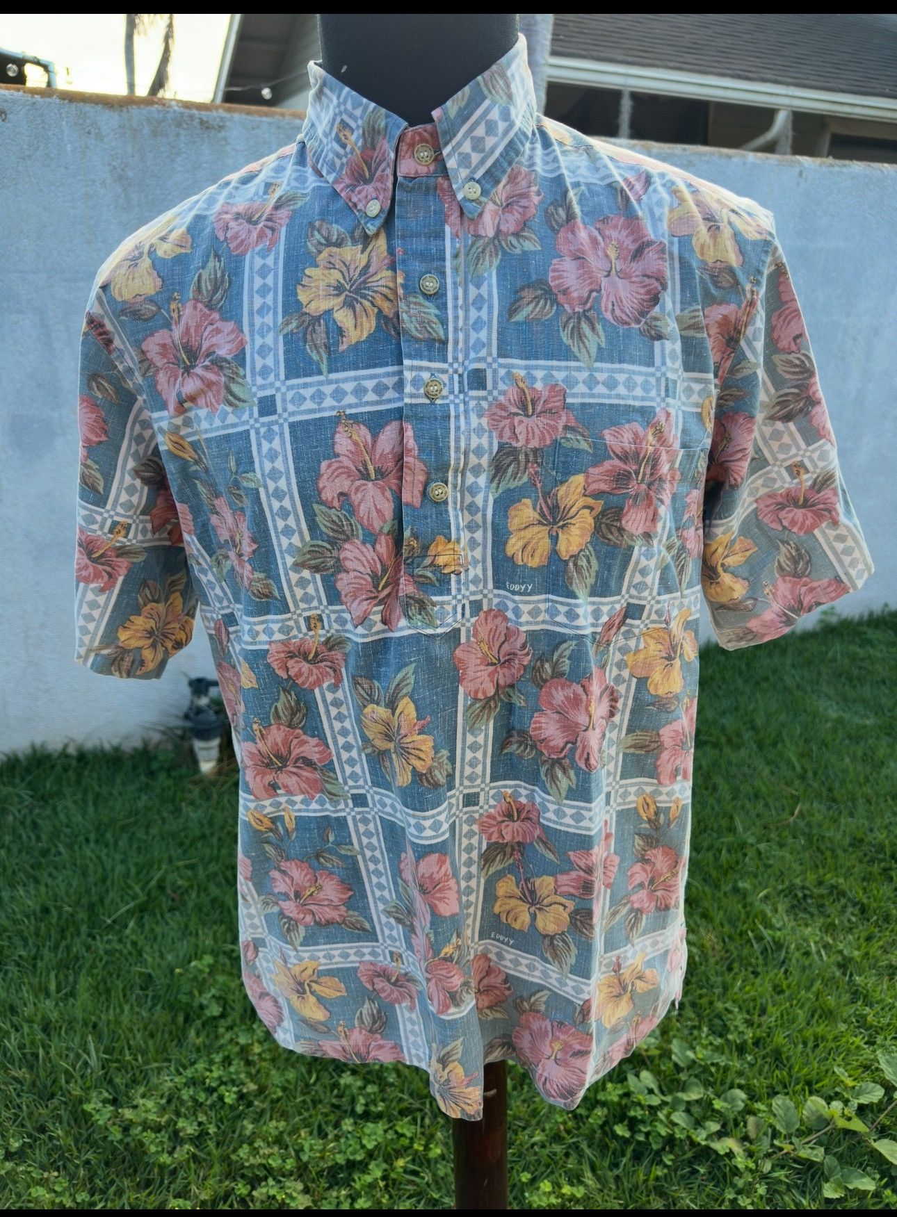 PreOwned Reyn Spooner Hawaiian Print Multicolored Men's L