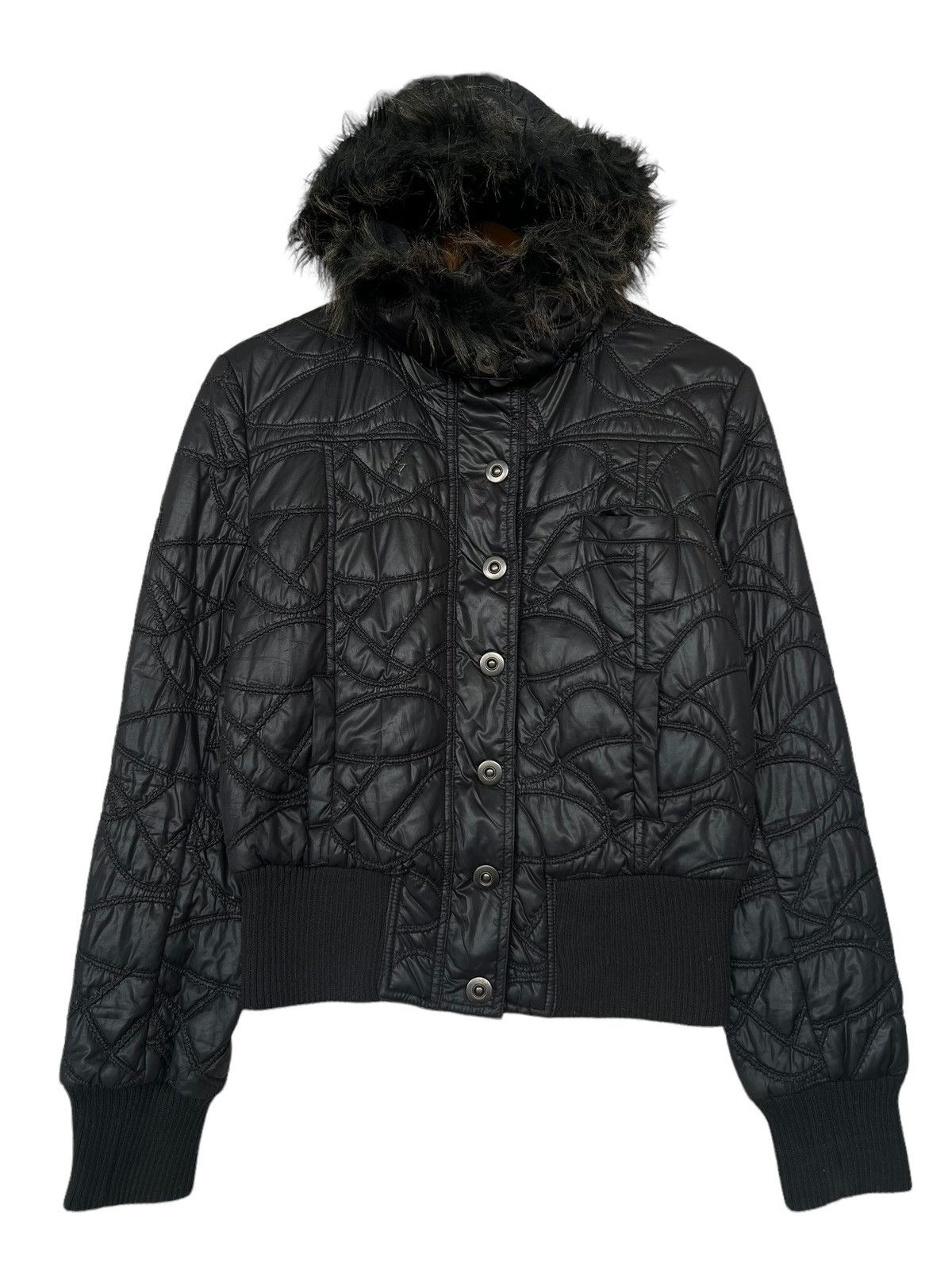 Japanese Brand Ecepcion Bondage Puffer Fur Hoodie Down Jacket Size S / US 4 / IT 40 - 1 Thumbnail