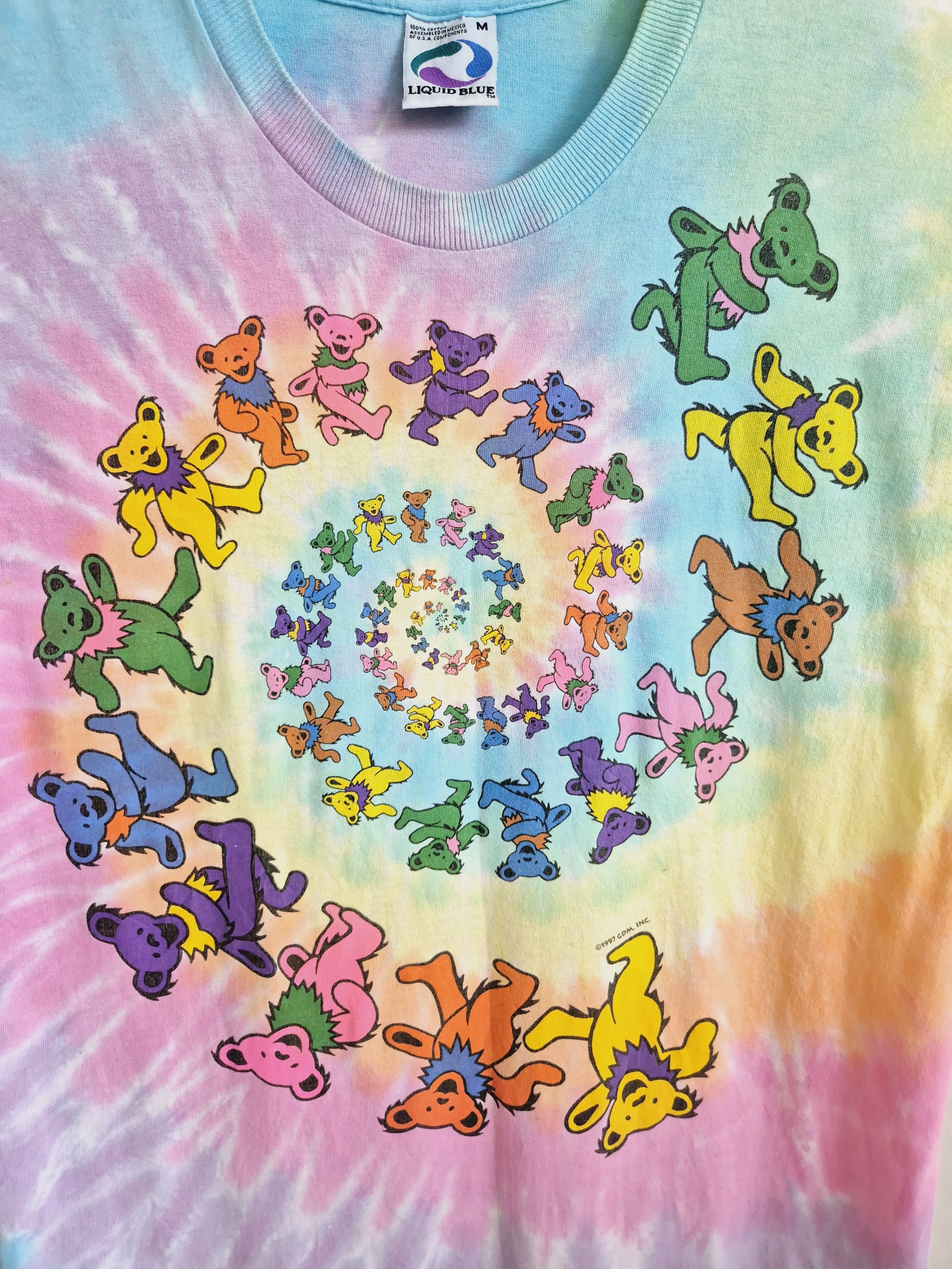 Grateful Dead × Liquid Blue Vintage Grateful Dead Liquid Blue Dancing Bear Spiral 1997 Size US M / EU 48-50 / 2 - 3 Thumbnail