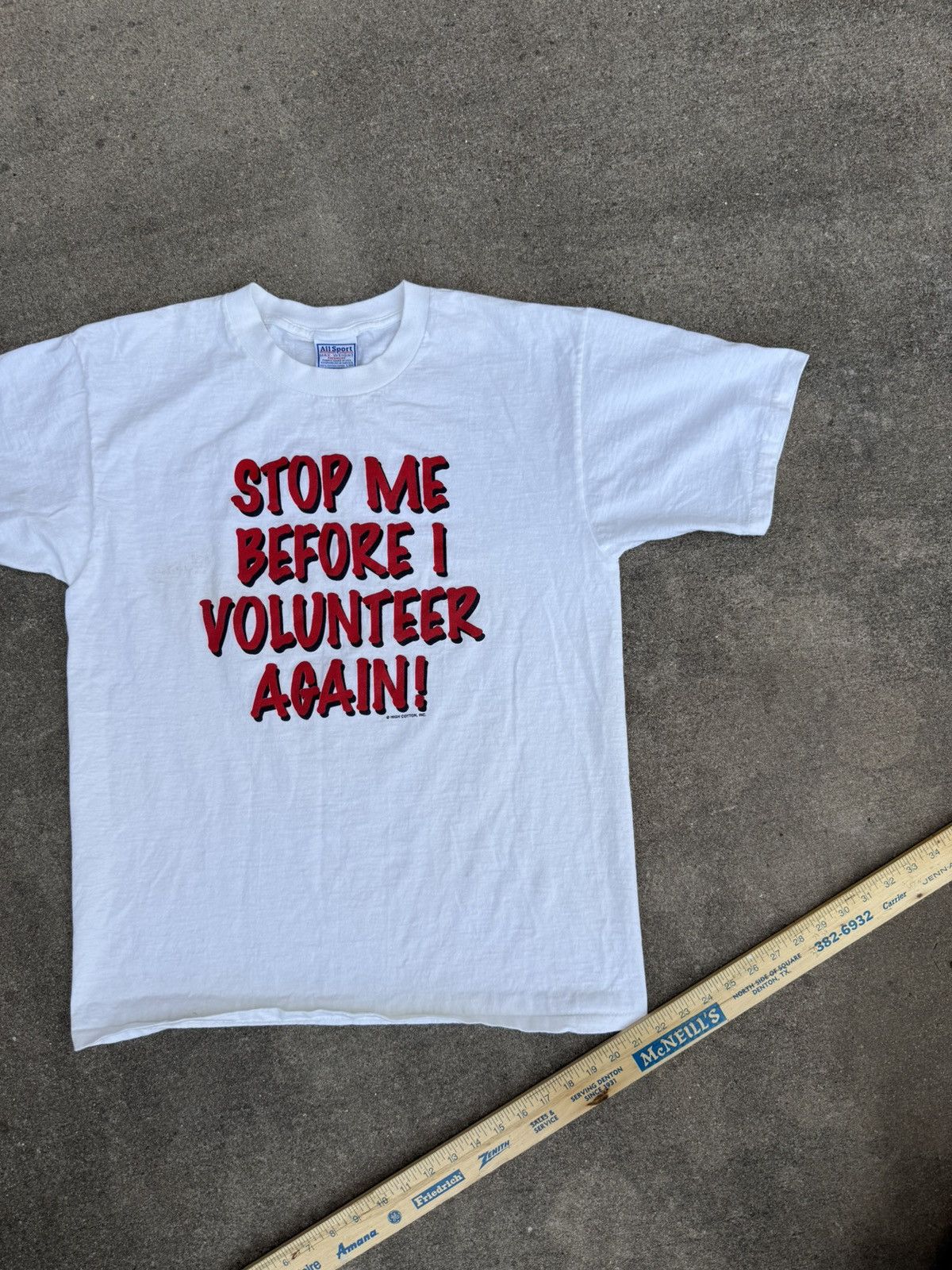 Vintage Vintage 90s Stop Me Before I Volunteer Again Tee All Sport Size US L / EU 52-54 / 3 - 1 Thumbnail