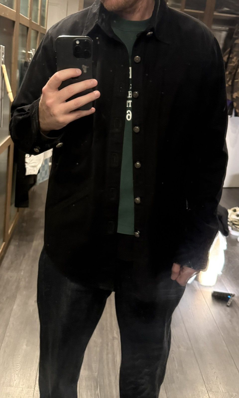 Chrome Hearts Chrome Hearts black denim shirt with cross patches Size US XL / EU 56 / 4 - 9 Thumbnail
