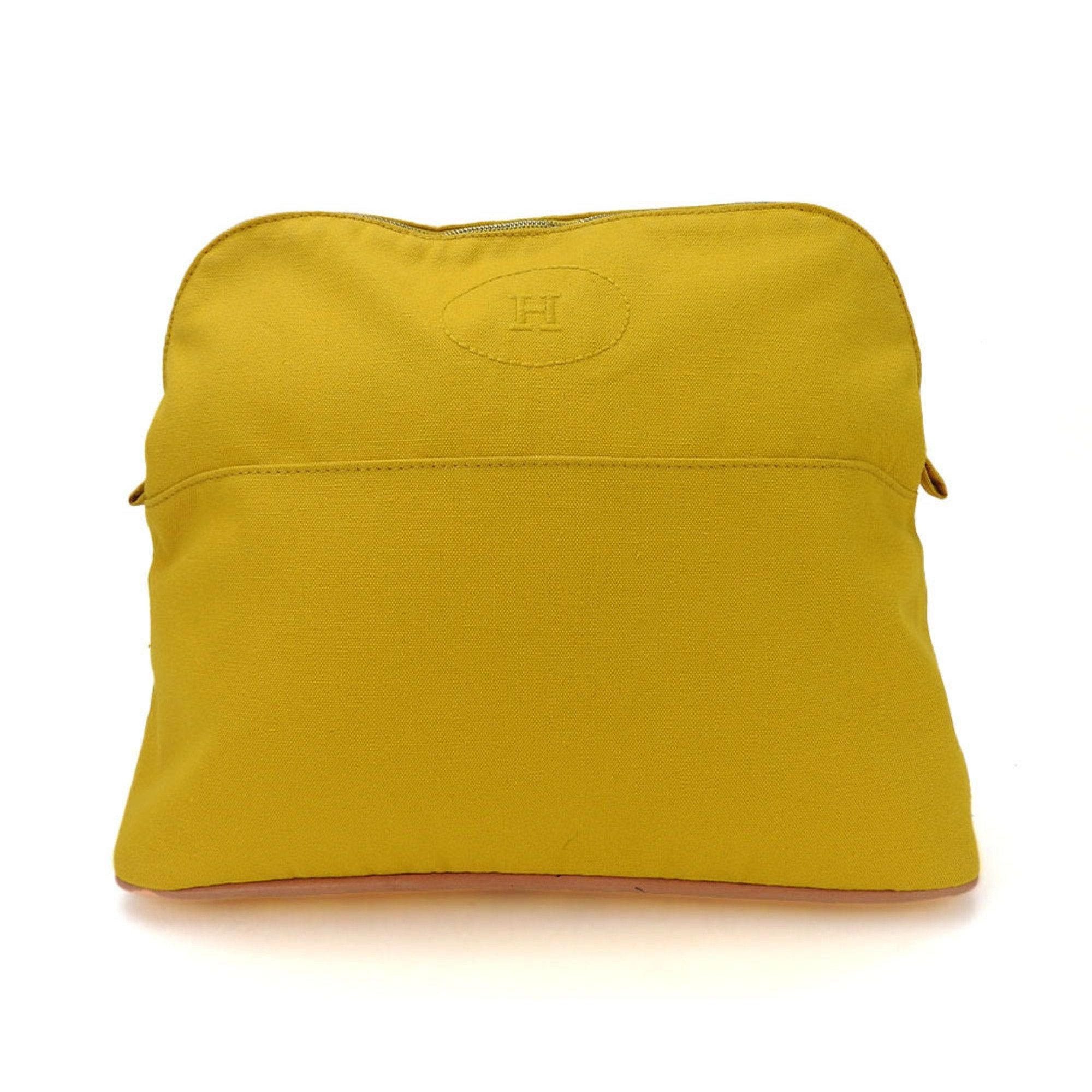 image of Hermes Bolide Pouch Gm Large Canvas Yellow Accessories Women's Pouch Canvas Yellow
