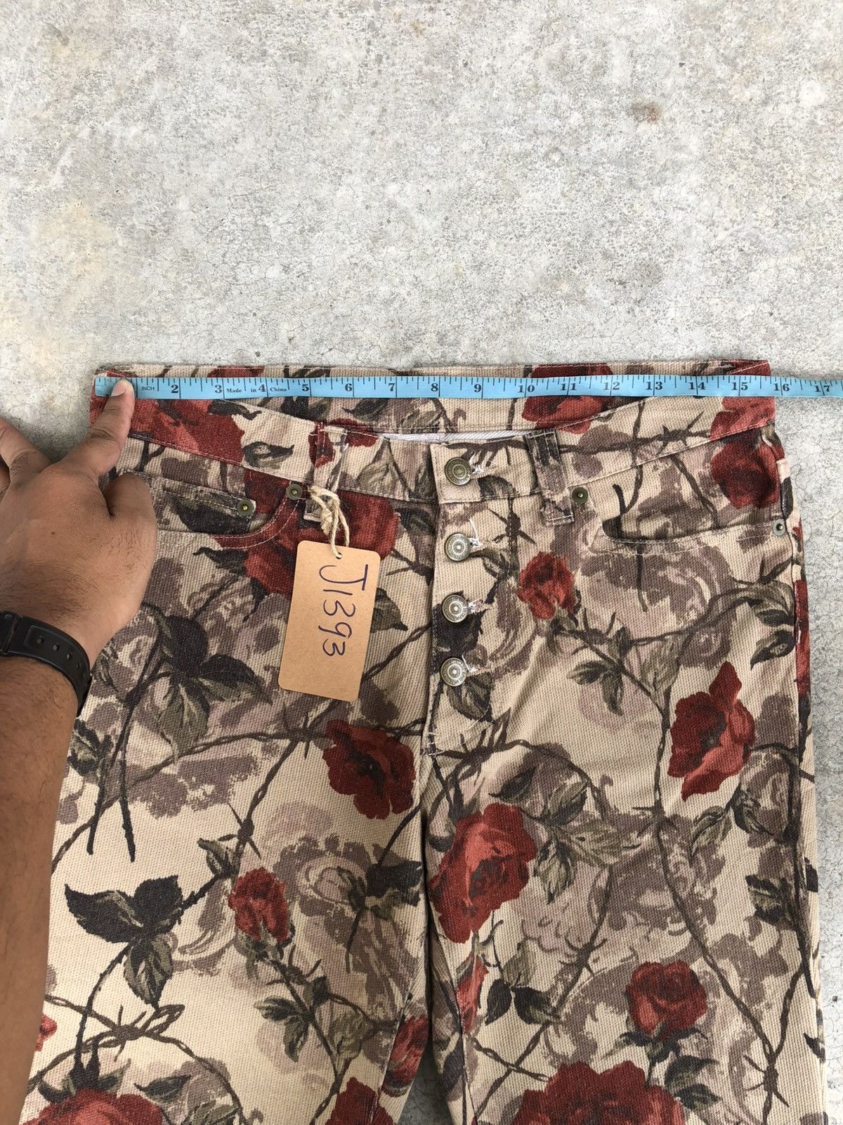 Tornado Mart Rare Tornado Mart Flared Bootcut Jeans Fullprint Flower Size US 31 - 21 Thumbnail