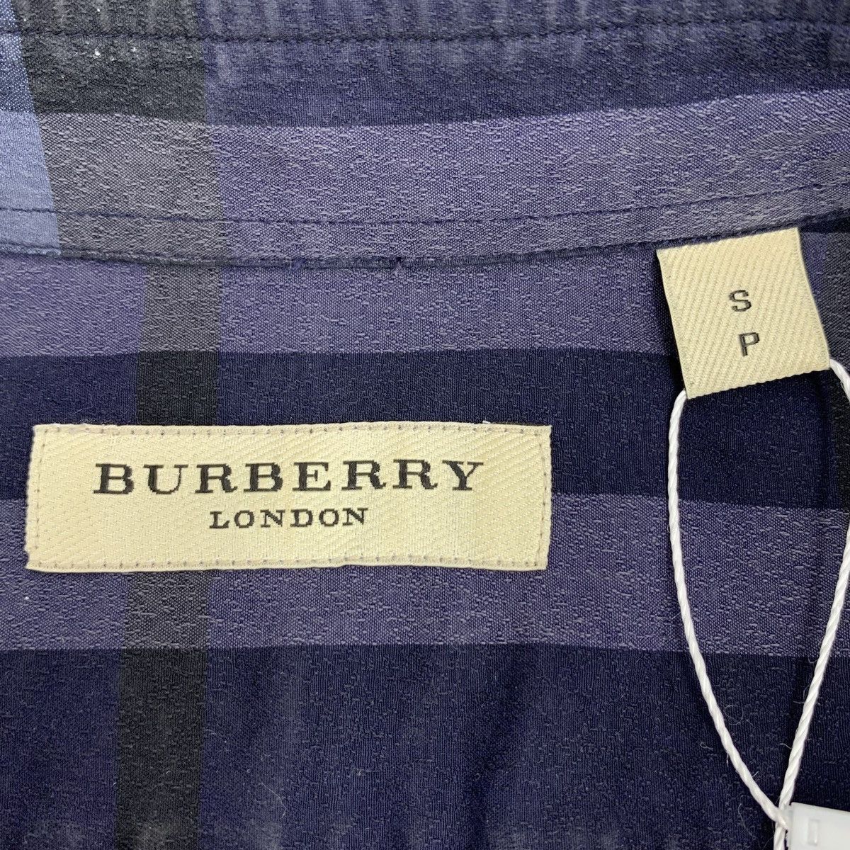 Burberry Burberry Dark Blue Check Collared Long Sleeve Shirt K26WX Size US S / EU 44-46 / 1 - 5 Thumbnail