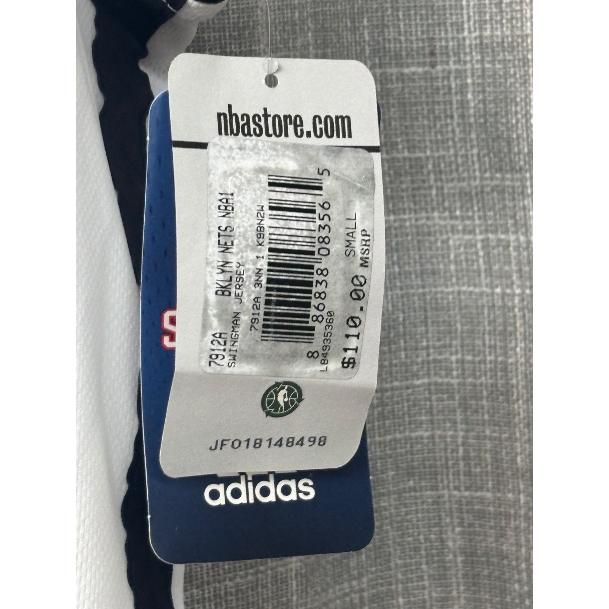 Adidas Adidas Brooklyn Nets White Swingman Basketball Jersey Authen Size US S / EU 44-46 / 1 - 7 Thumbnail