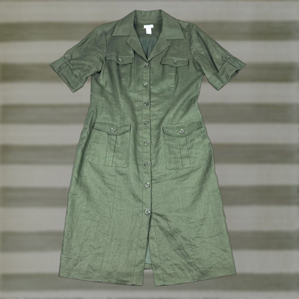slim fit dress slacks Women's Hudson T-Shirt Dress Olive Green | Fair Trade main image 1